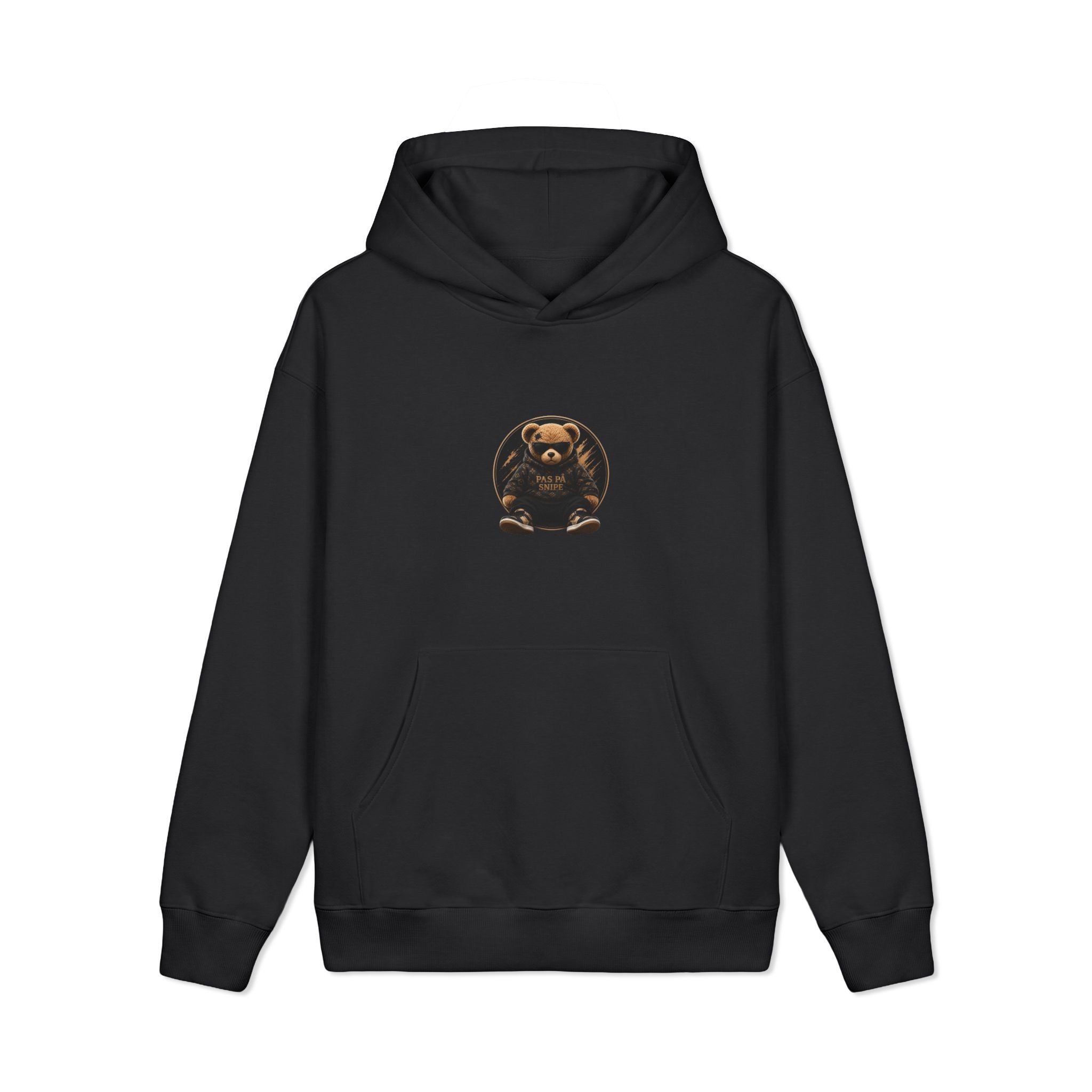 Bear Graphic Hoodie — 'Pas På Snipe' Cozy Streetwear Pullover