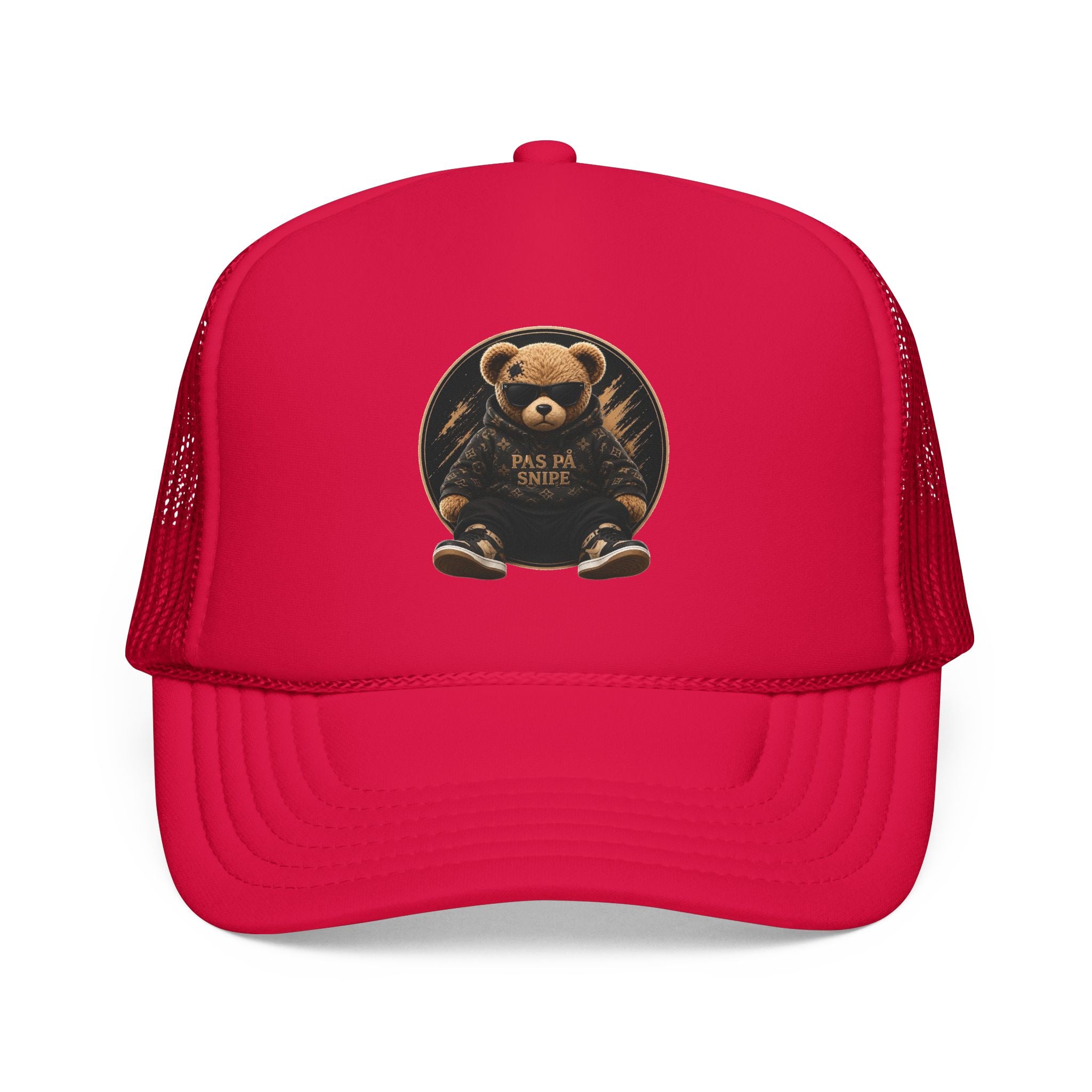 Teddy Bear Trucker Hat — Vintage "Pas de Panier" Patch Cap