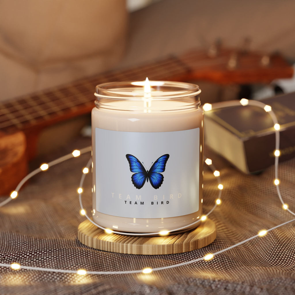 Blue Butterfly Soy Candle — 9oz Scented Jar (Team Bird)