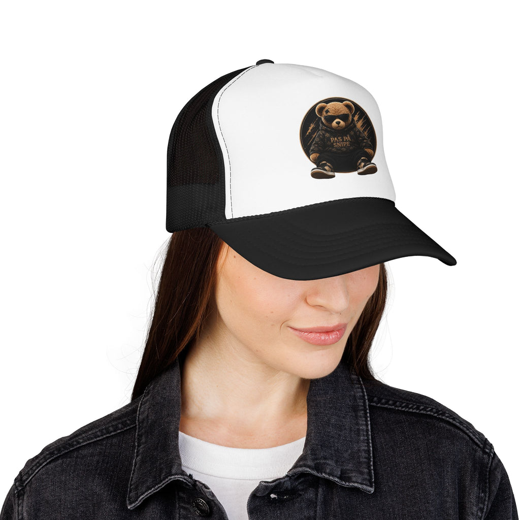 Teddy Bear Trucker Hat — Vintage "Pas de Panier" Patch Cap