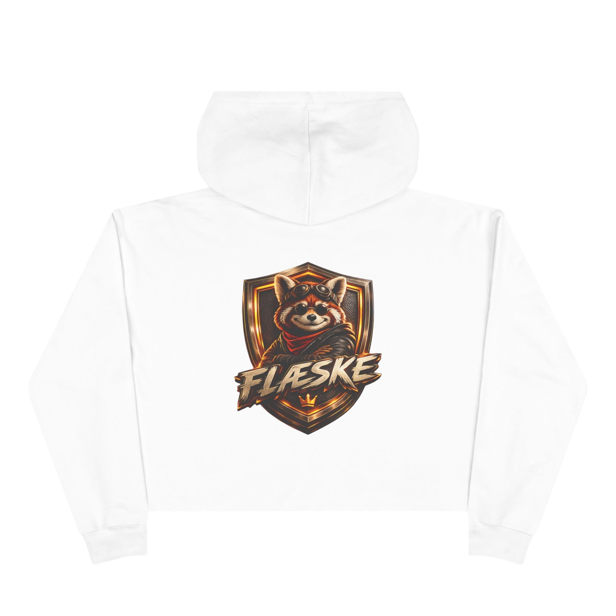Raccoon Shield Crop Hoodie — Flaeske Gamer Logo Cropped Hoodie