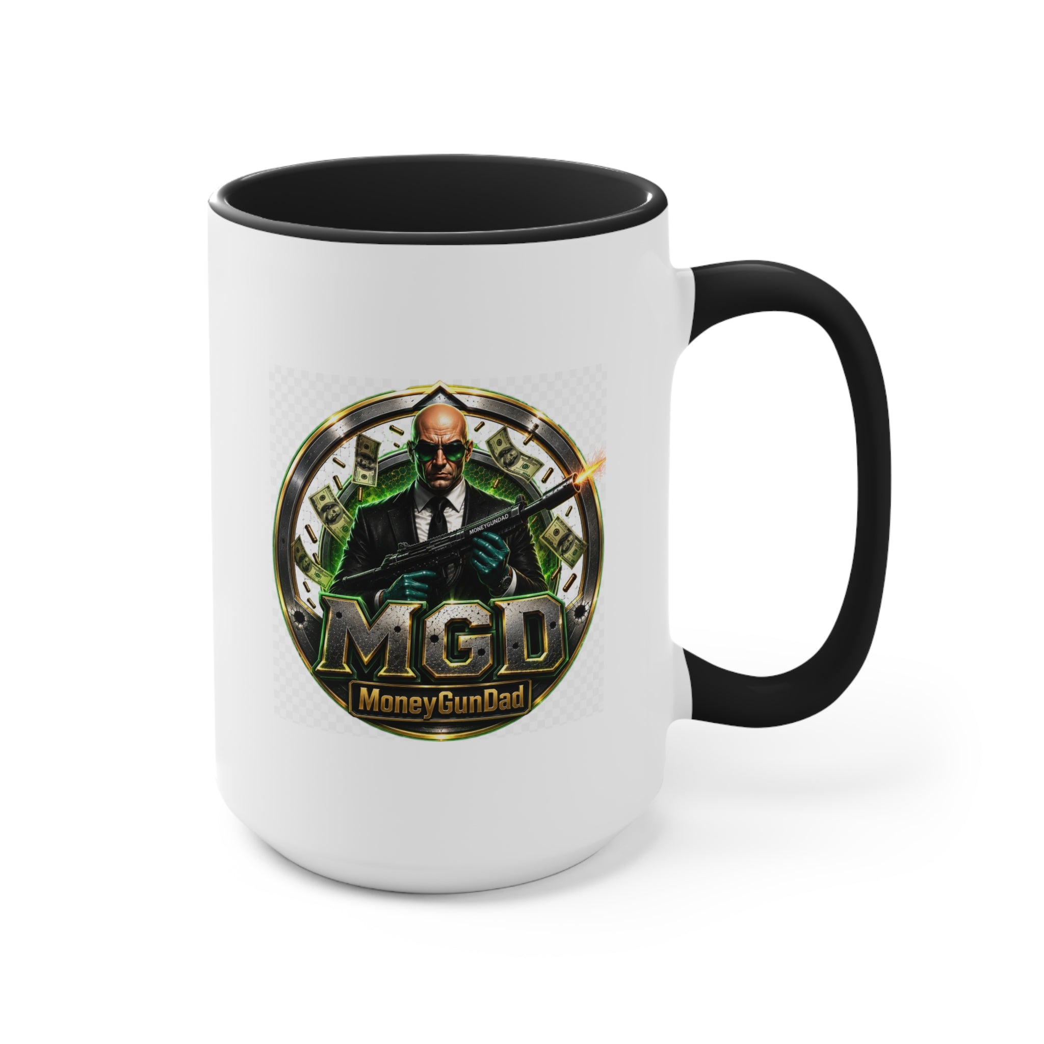 MoneyGunDad Accent Mug — Gamer/Streamer Logo Coffee Cup