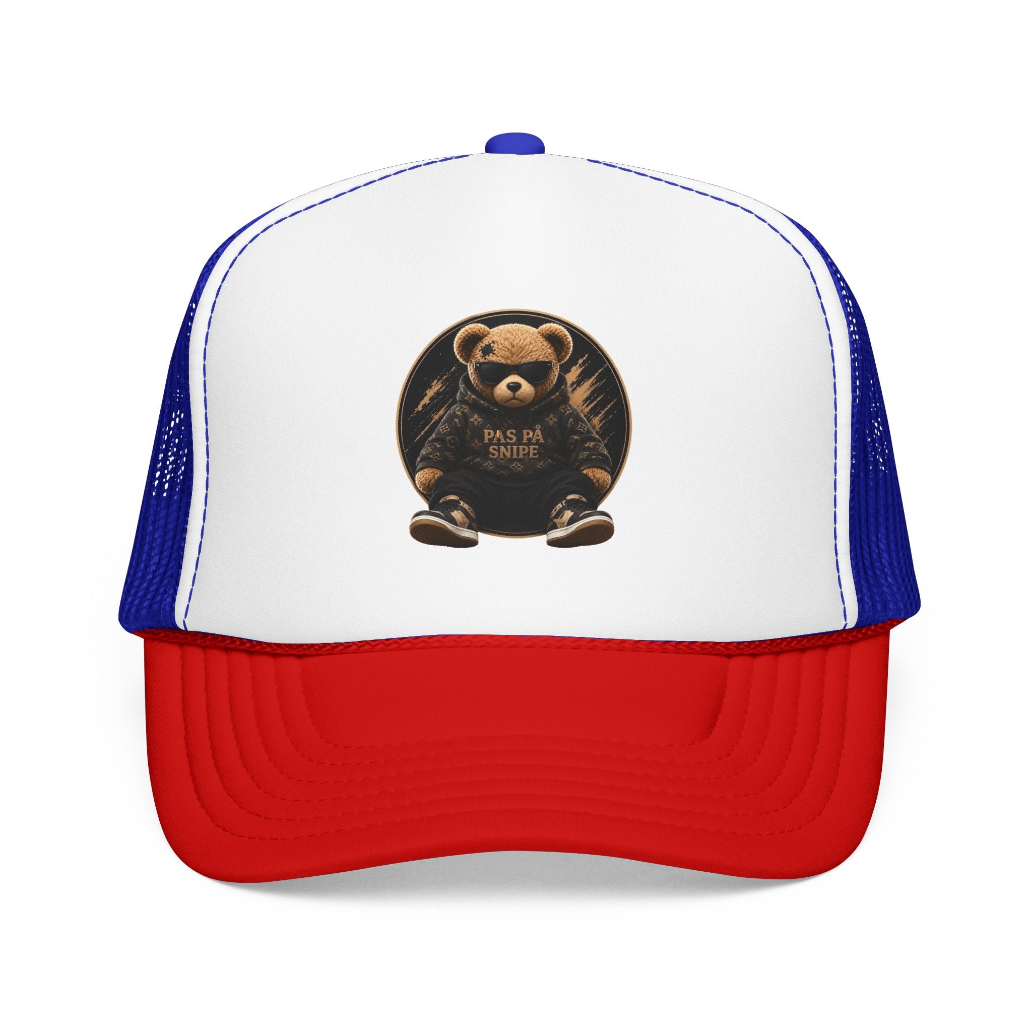 Teddy Bear Trucker Hat — Vintage "Pas de Panier" Patch Cap