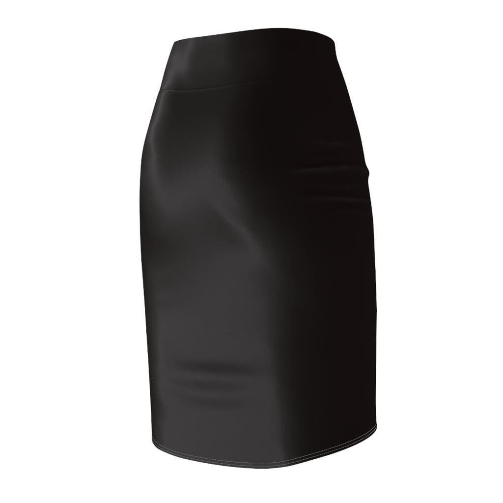 Pencil Skirt — Black Mini with Cute Crew Skum Character Print