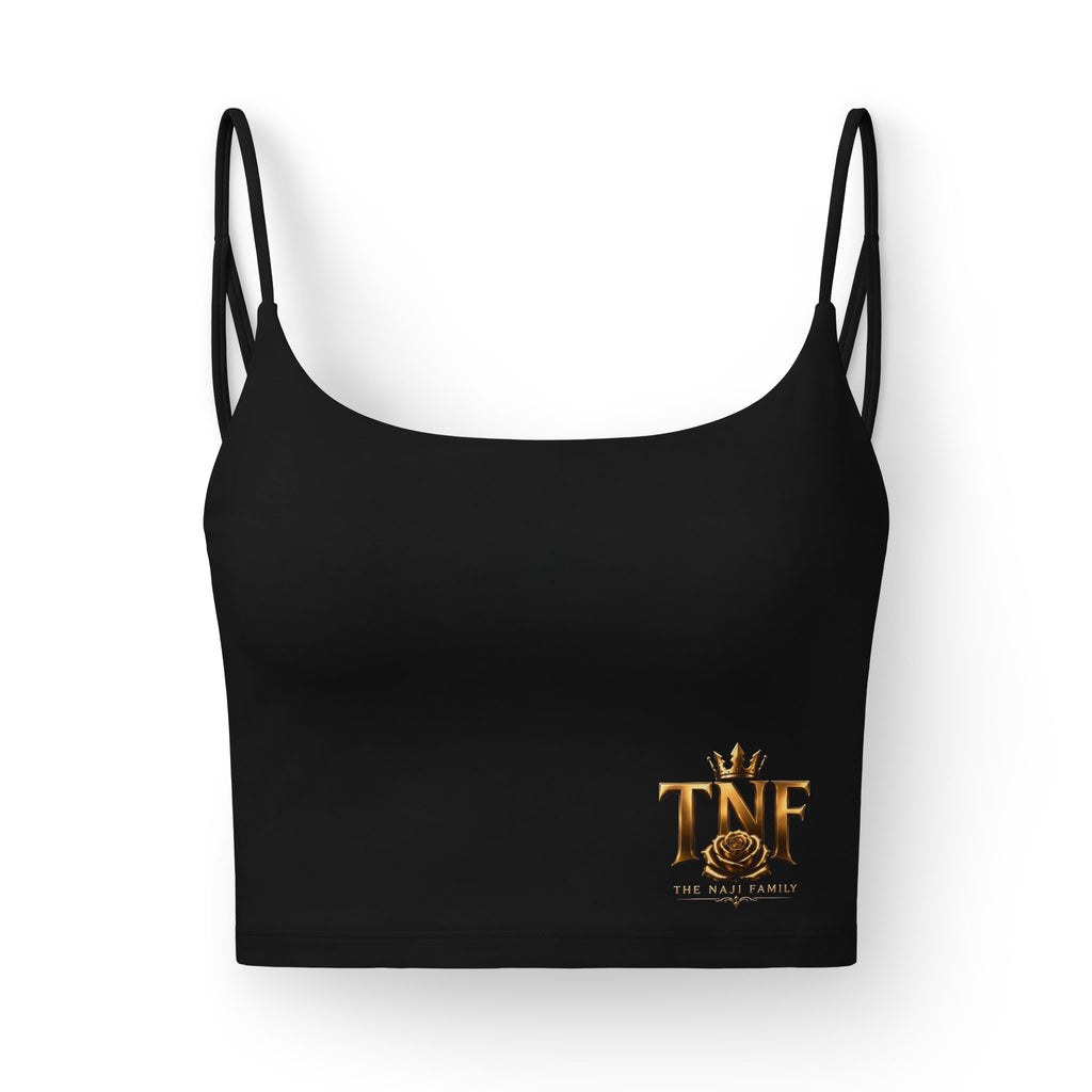 Luxe Women's Crop Bra — TNF Gold Logo Strappy Bralette