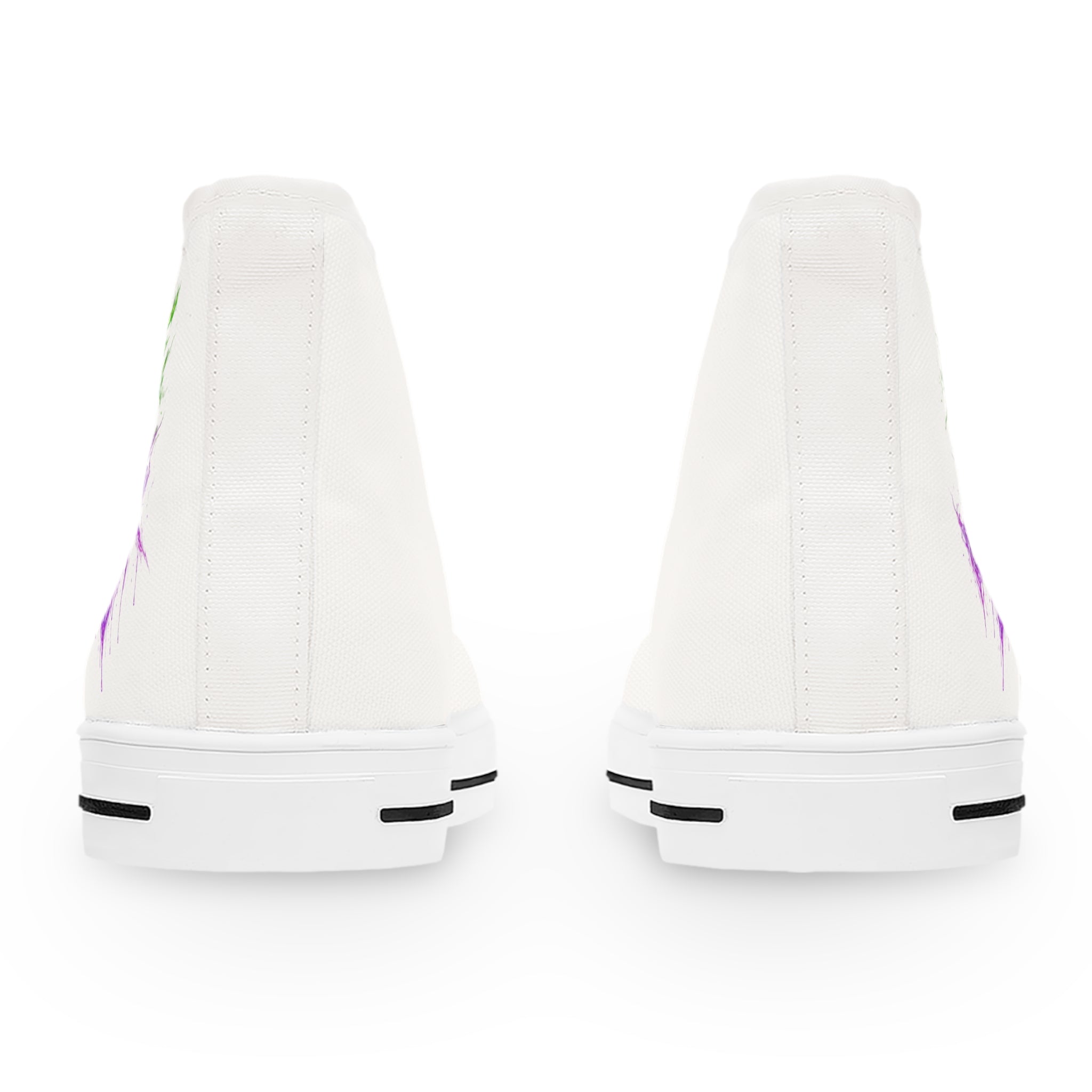 High Top Sneakers — Neon Graffiti "Make It Quicker" Women's Canvas Shoes