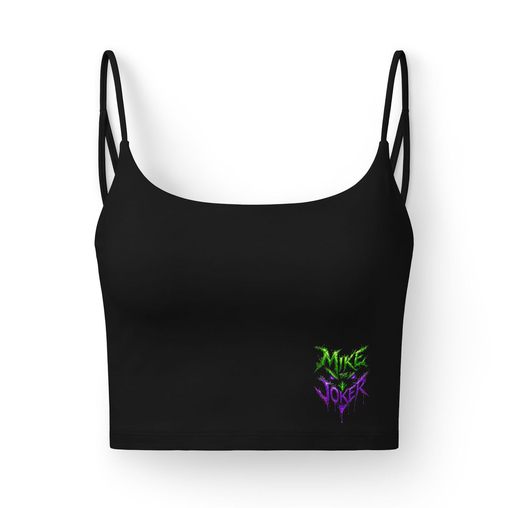 Luxe Crop Bra — Neon 'Mike Voker' Graphic Strappy Tank Top