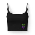 Luxe Crop Bra — Neon 'Mike Voker' Graphic Strappy Tank Top