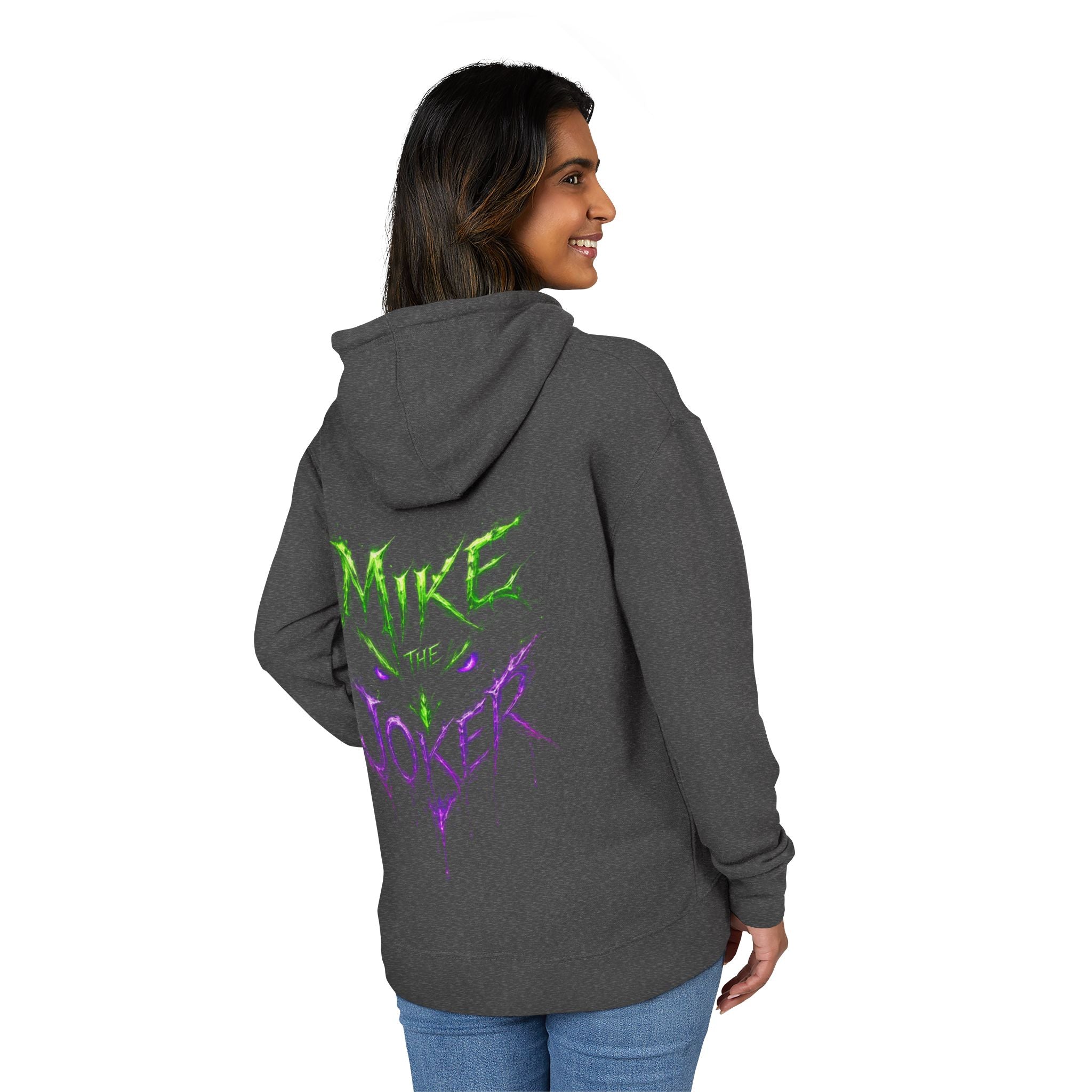 Joker Graphic Hoodie — "Mike the Joker" Neon Green & Purple Streetwear