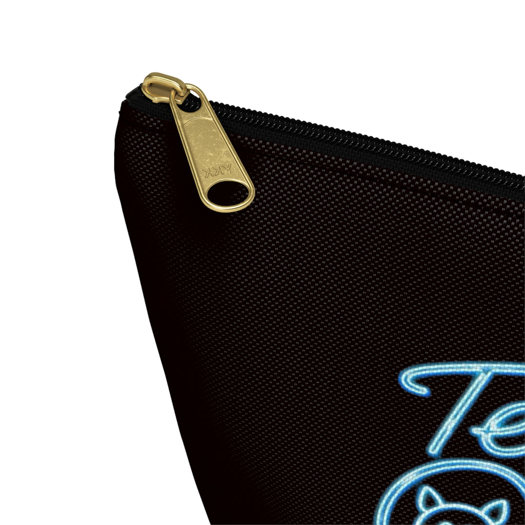 Team Oink Accessory Pouch — Black T-Bottom Makeup & Gadget Organizer