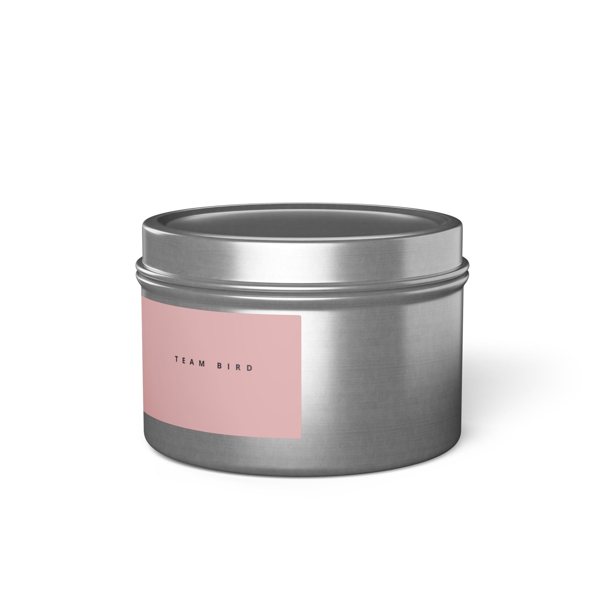 Butterfly Tin Candle — Floral & Vanilla Scented Travel Candle, 'Team Bird' Pink Label