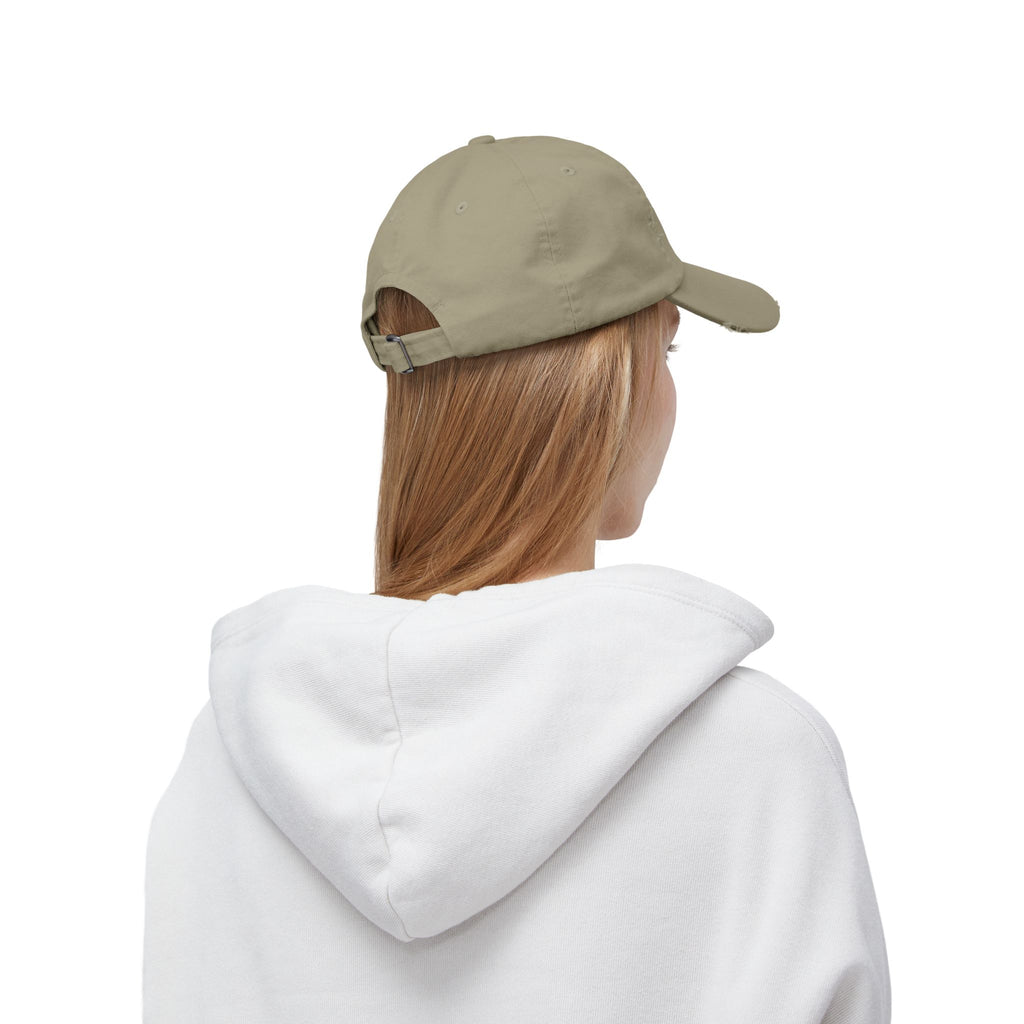 Distressed Black Cap — Miss V Crown & Card Emblem