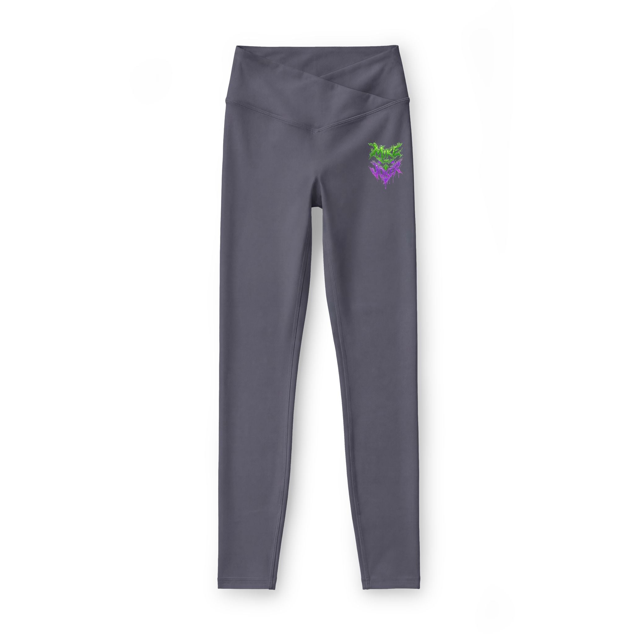 Heart Fox Graphic Leggings — Women’s Black High-Waist Yoga & Casual Activewear