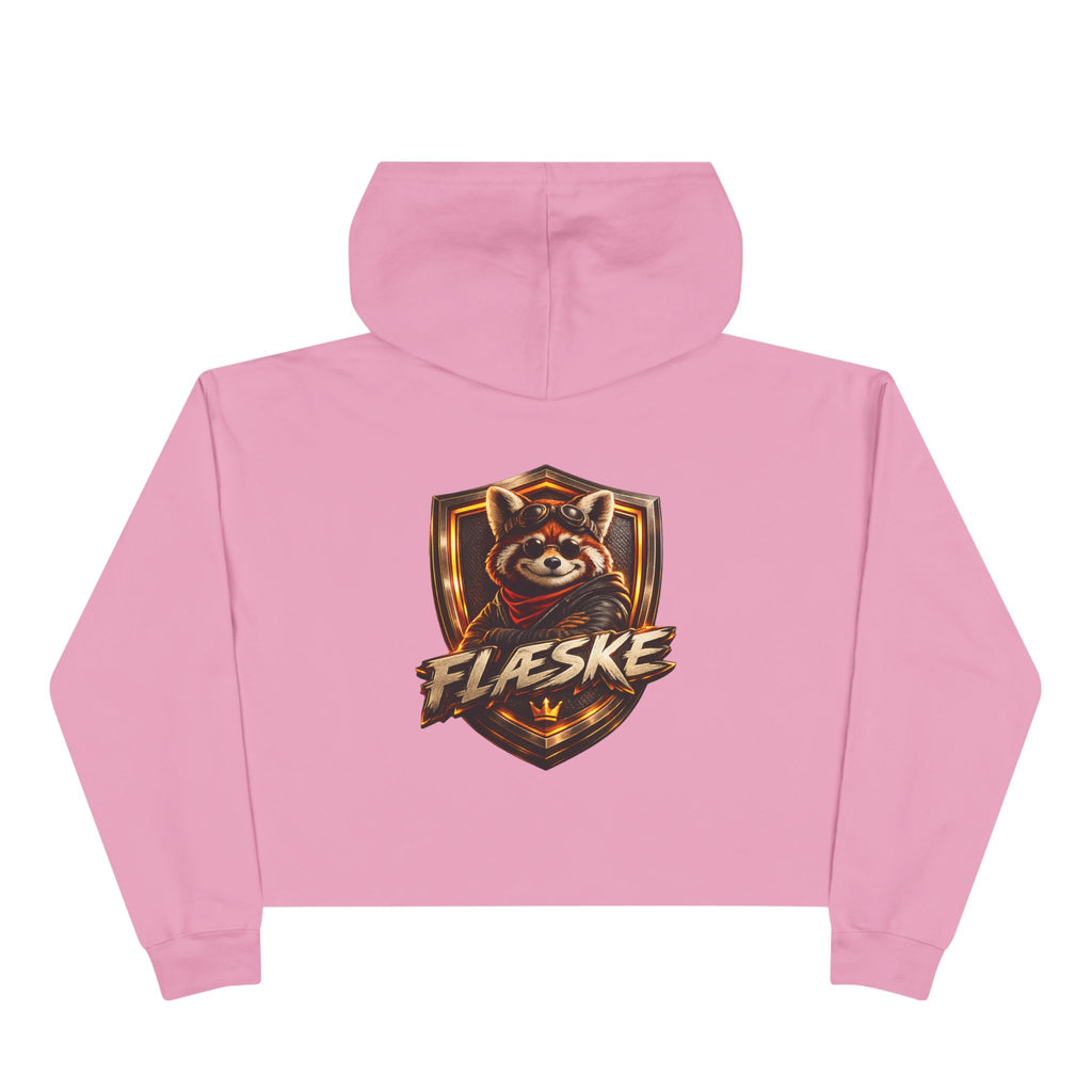 Raccoon Shield Crop Hoodie — Flaeske Gamer Logo Cropped Hoodie