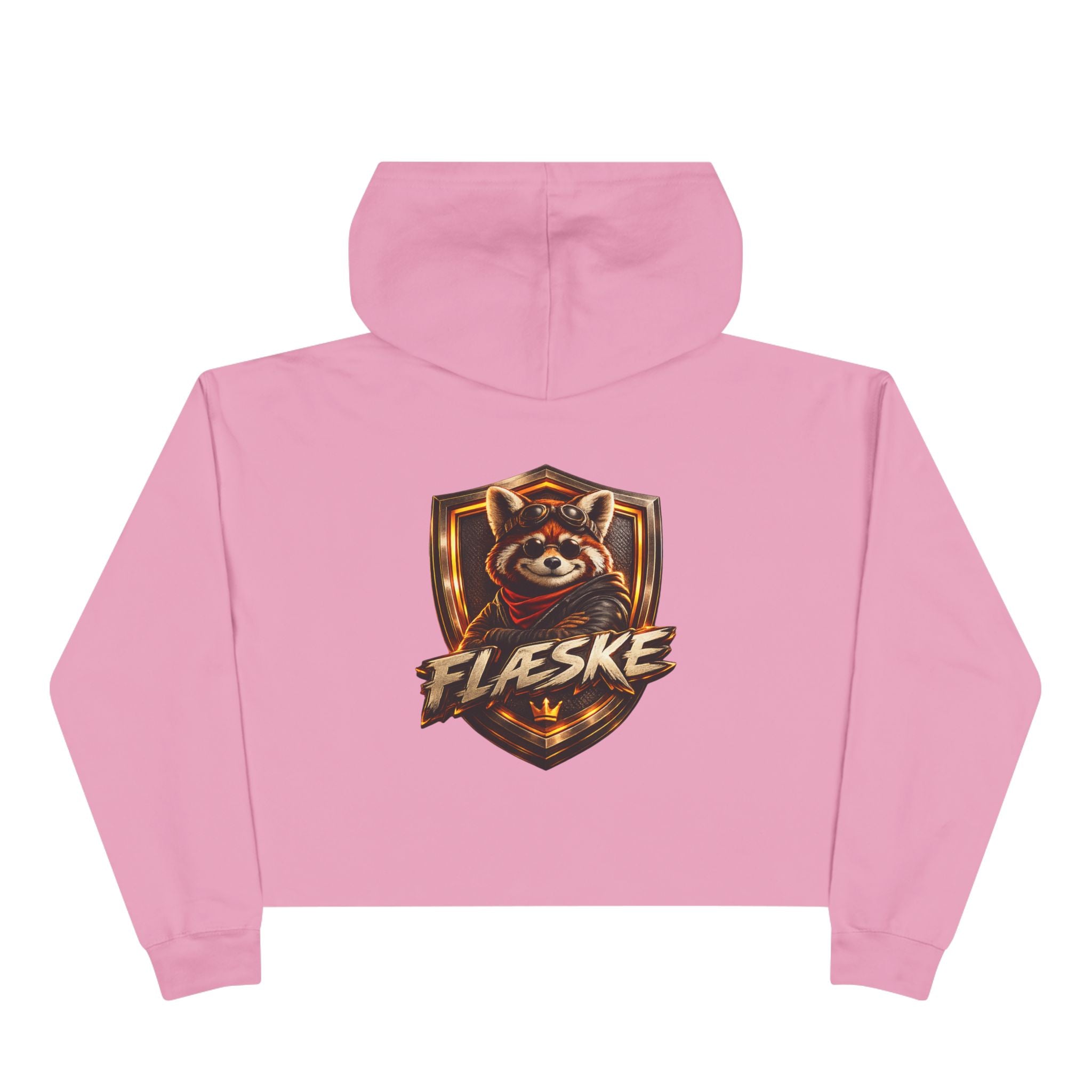 Raccoon Shield Crop Hoodie — Flaeske Gamer Logo Cropped Hoodie