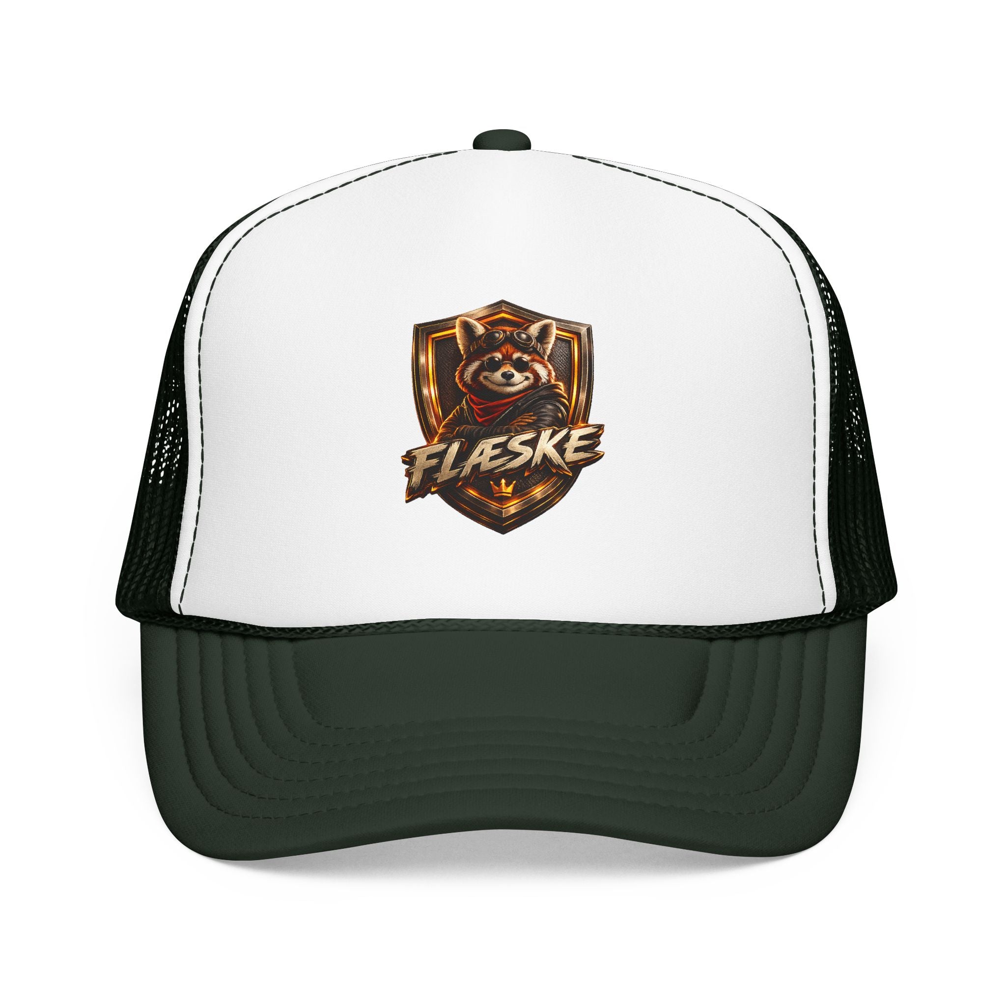 Ember Raccoon Shield Trucker Hat