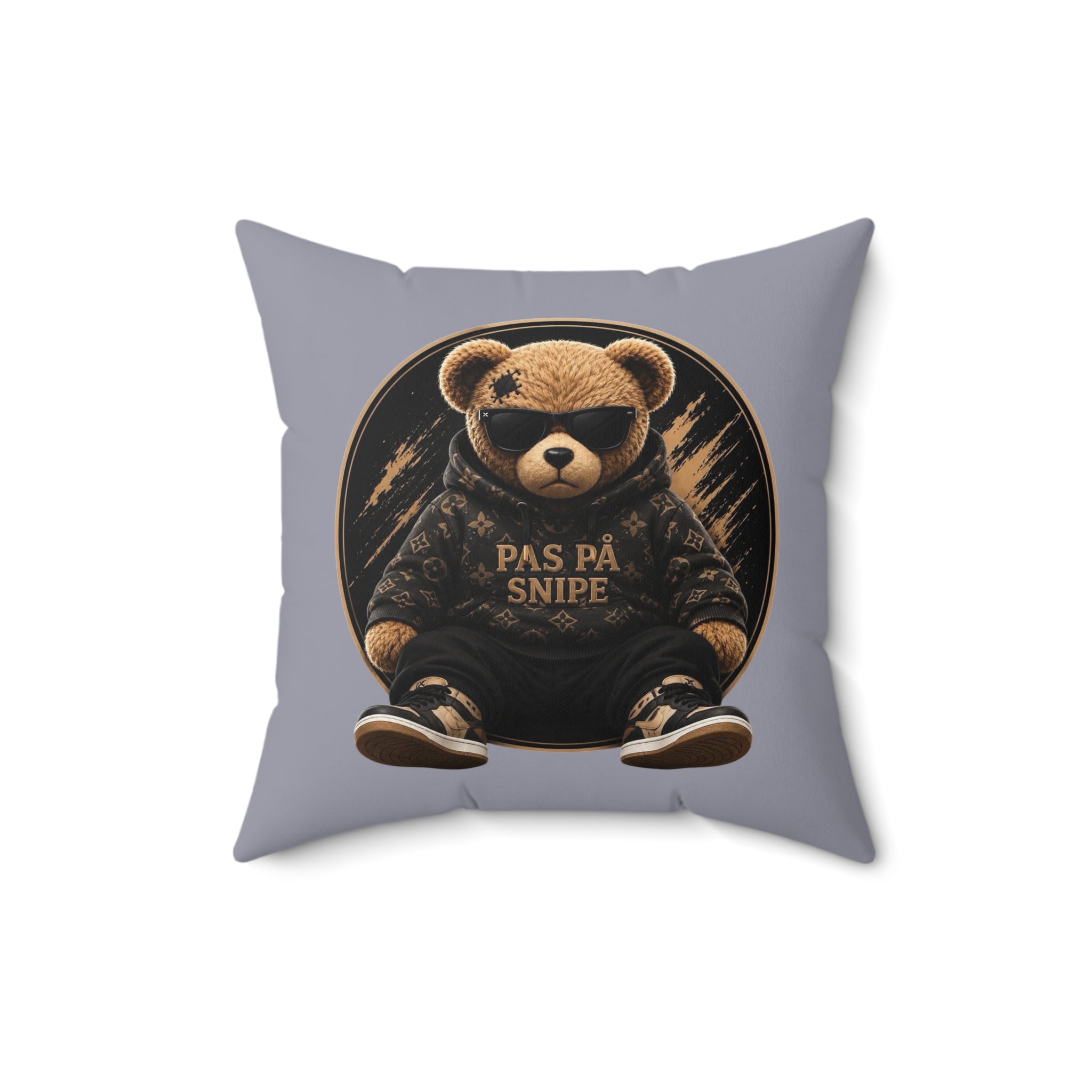 Teddy Bear 'Pas På Snipe' Decorative Pillow — Cozy Scandinavian Accent Pillow