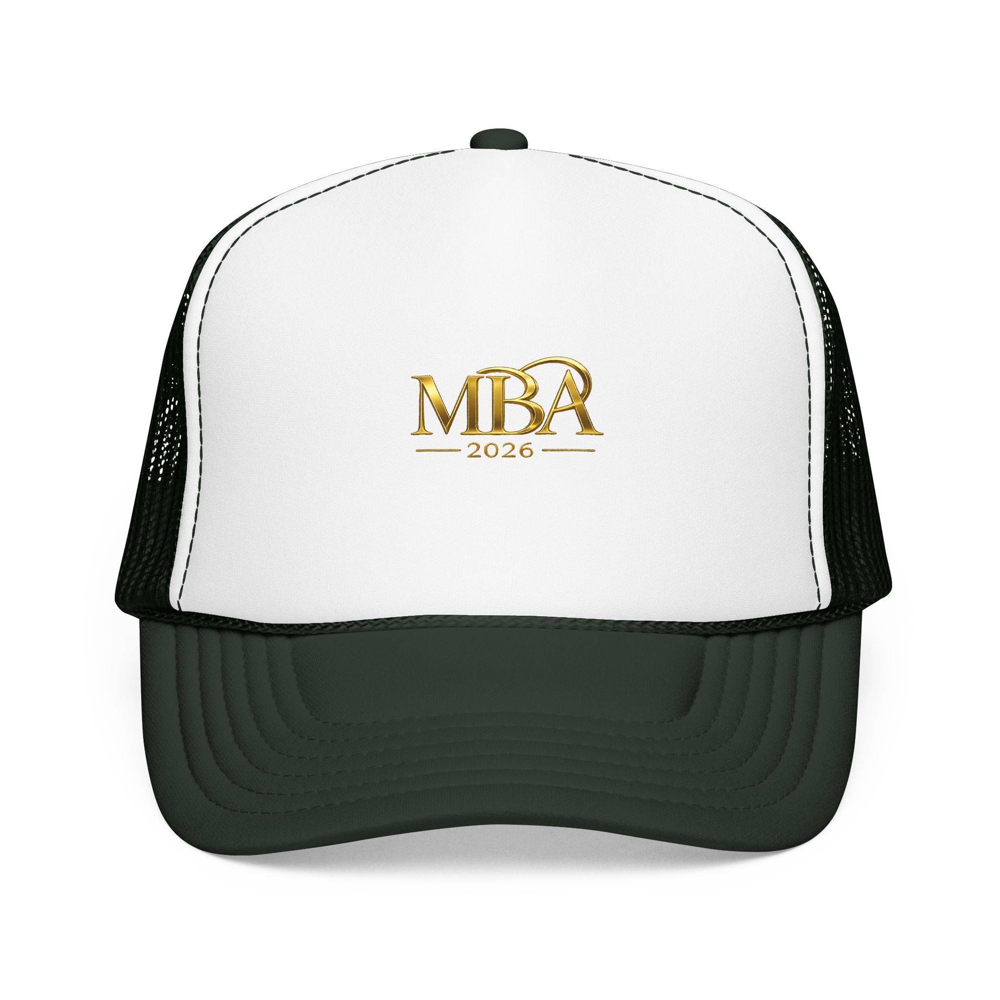 MBA 2026 Trucker Hat - Gold Embroidered Foam Mesh Cap