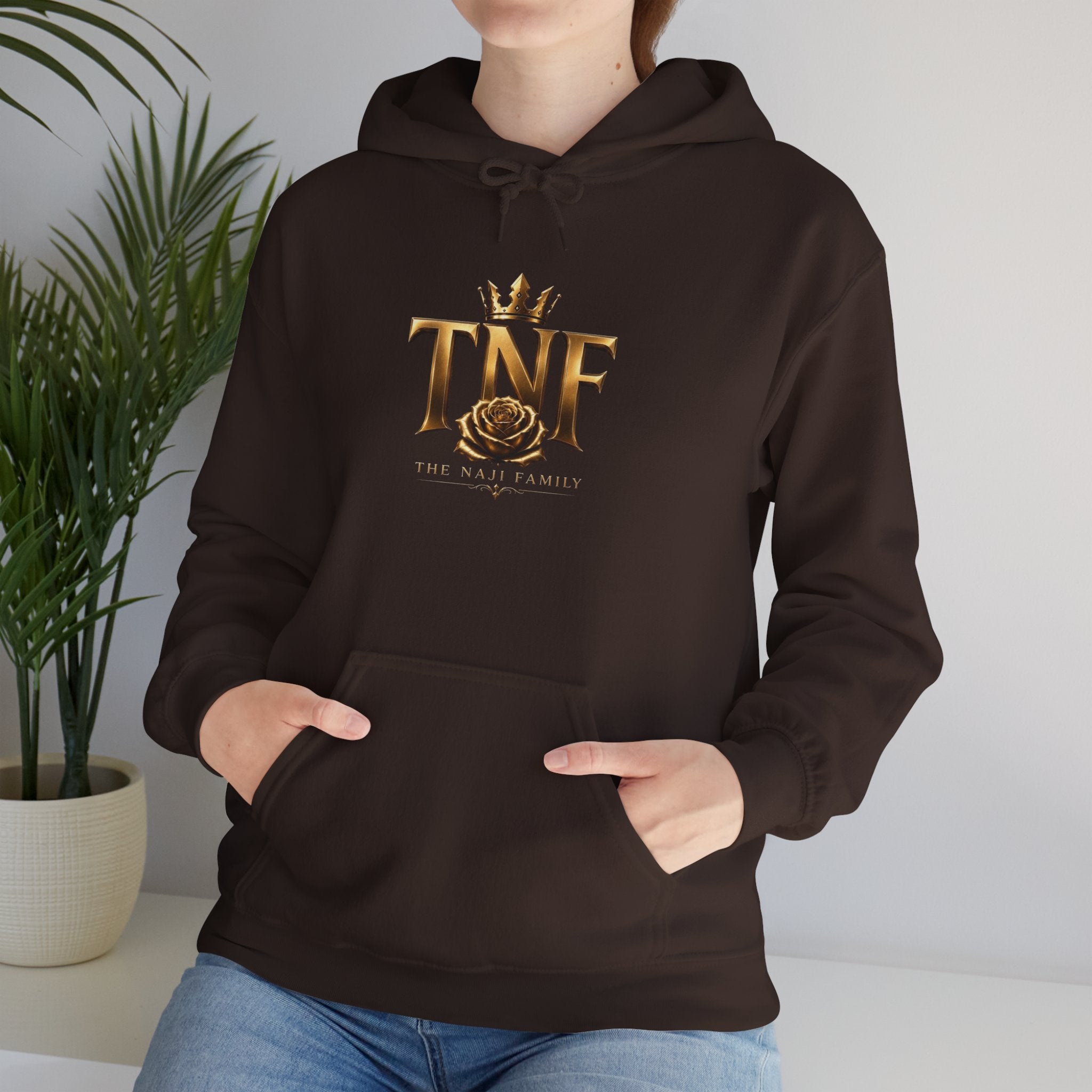 TNF Gold Rose Hoodie — Elegant Crown Logo Pullover