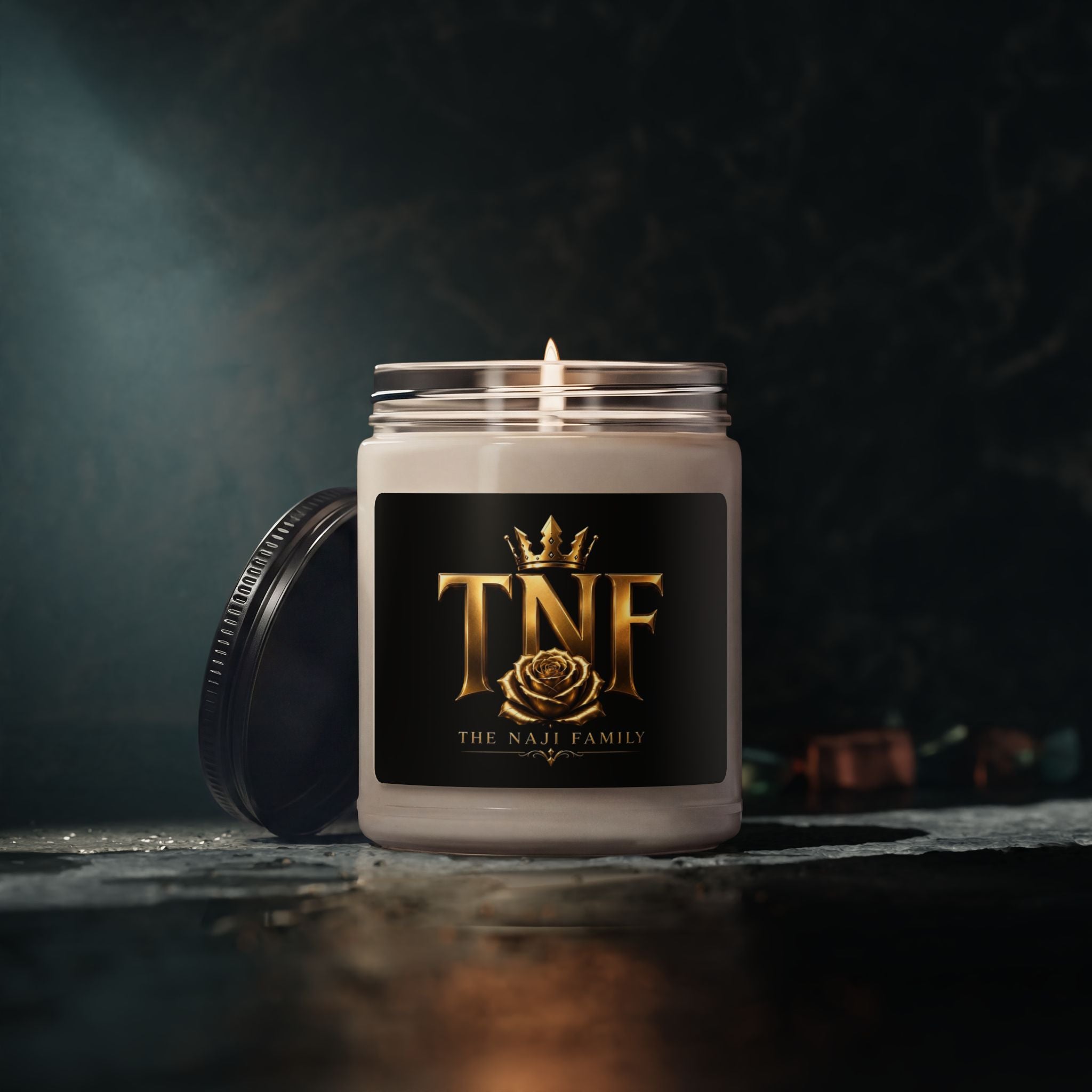 Soy Candle — 'TNF The Naji Family' Gold Crest Scented Candle, 9oz