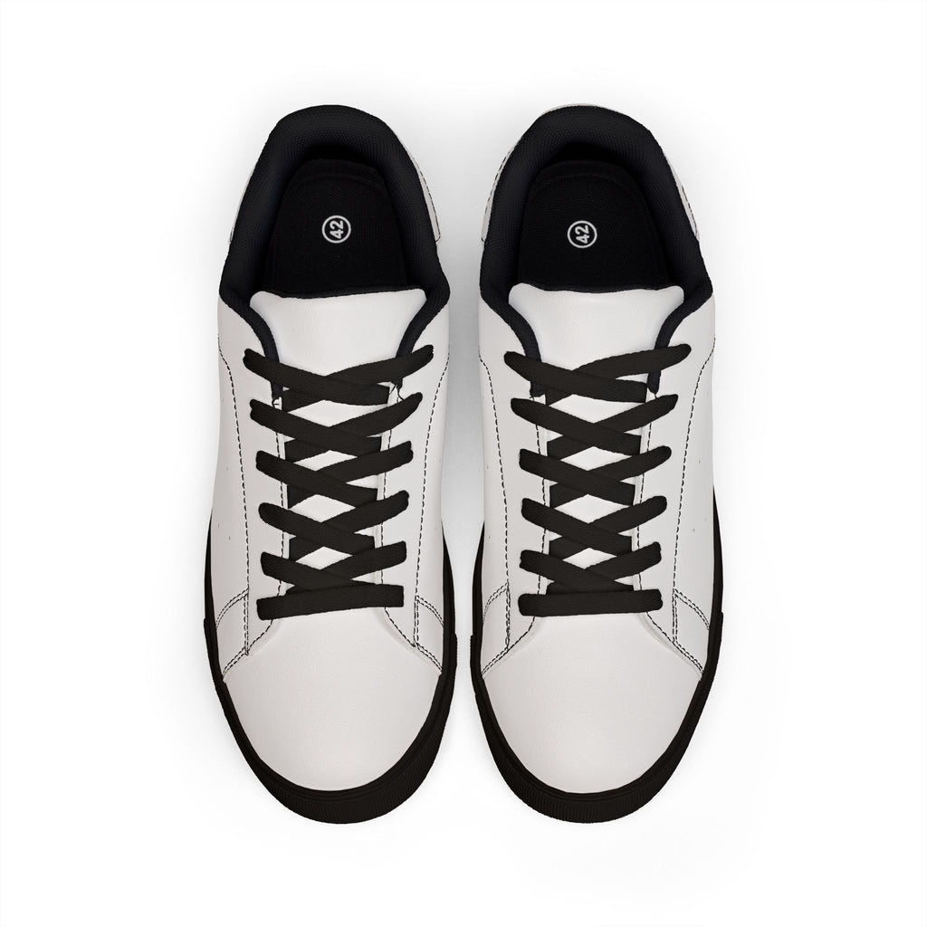 White Leather Low-Top Sneakers — Minimal Casual Men's Shoes