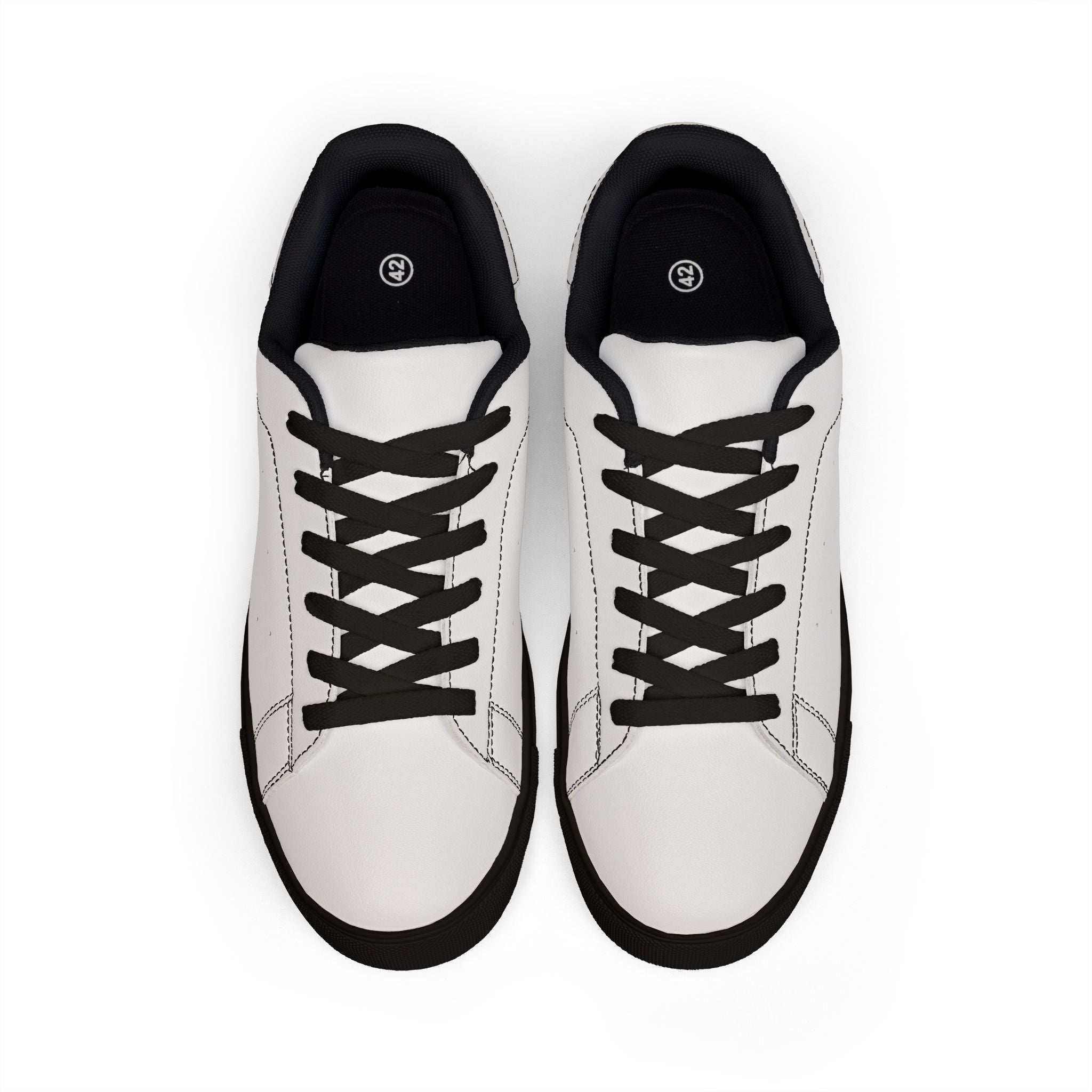 White Leather Low-Top Sneakers — Minimal Casual Men's Shoes