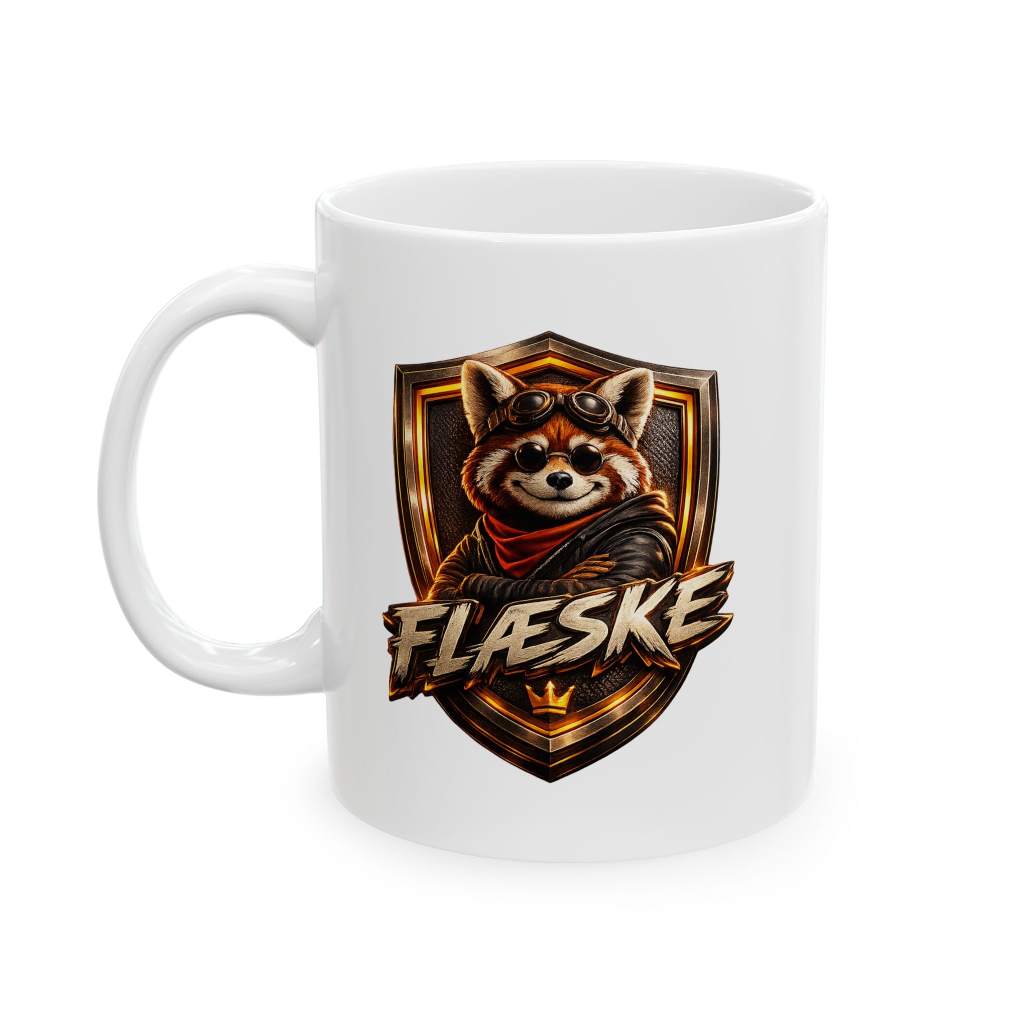 Gaming Shield Ceramic Mug – 'Take the L' Retro Emblem Coffee Cup (11oz & 15oz)