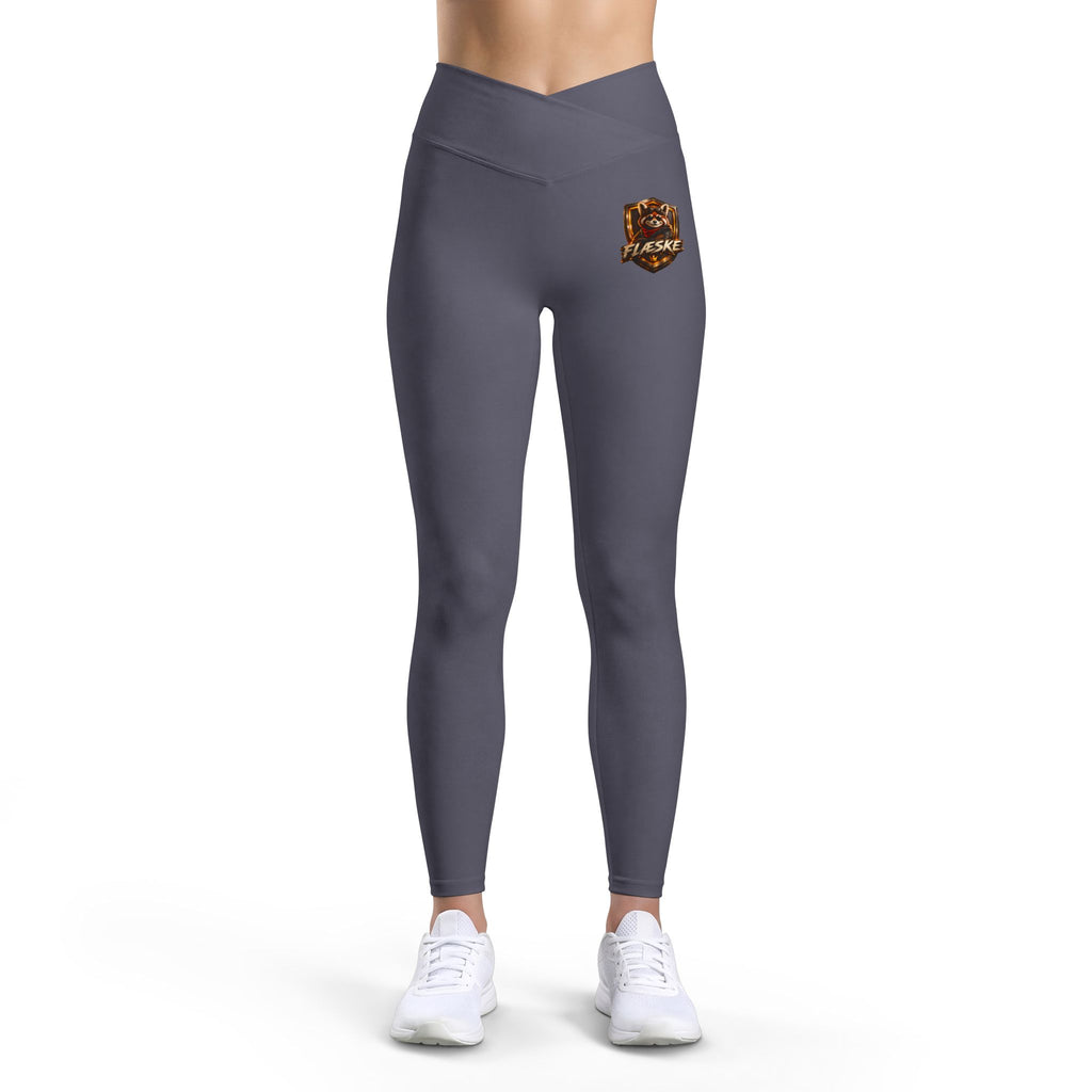 Women’s Luxe Leggings – Black “Please” Brown Marble Pocket Logo Activewear