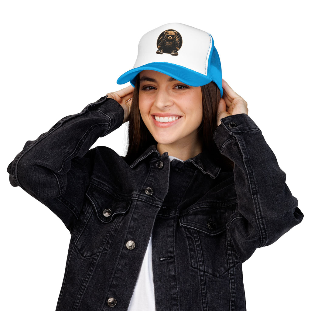 Teddy Bear Trucker Hat — Vintage "Pas de Panier" Patch Cap