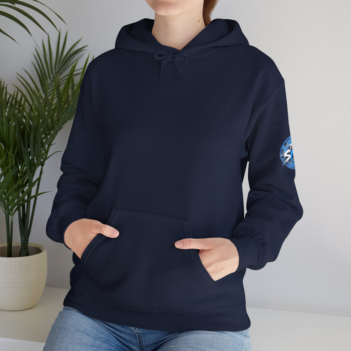 Nord Globe Hoodie — Blue Vintage Graphic Hooded Sweatshirt