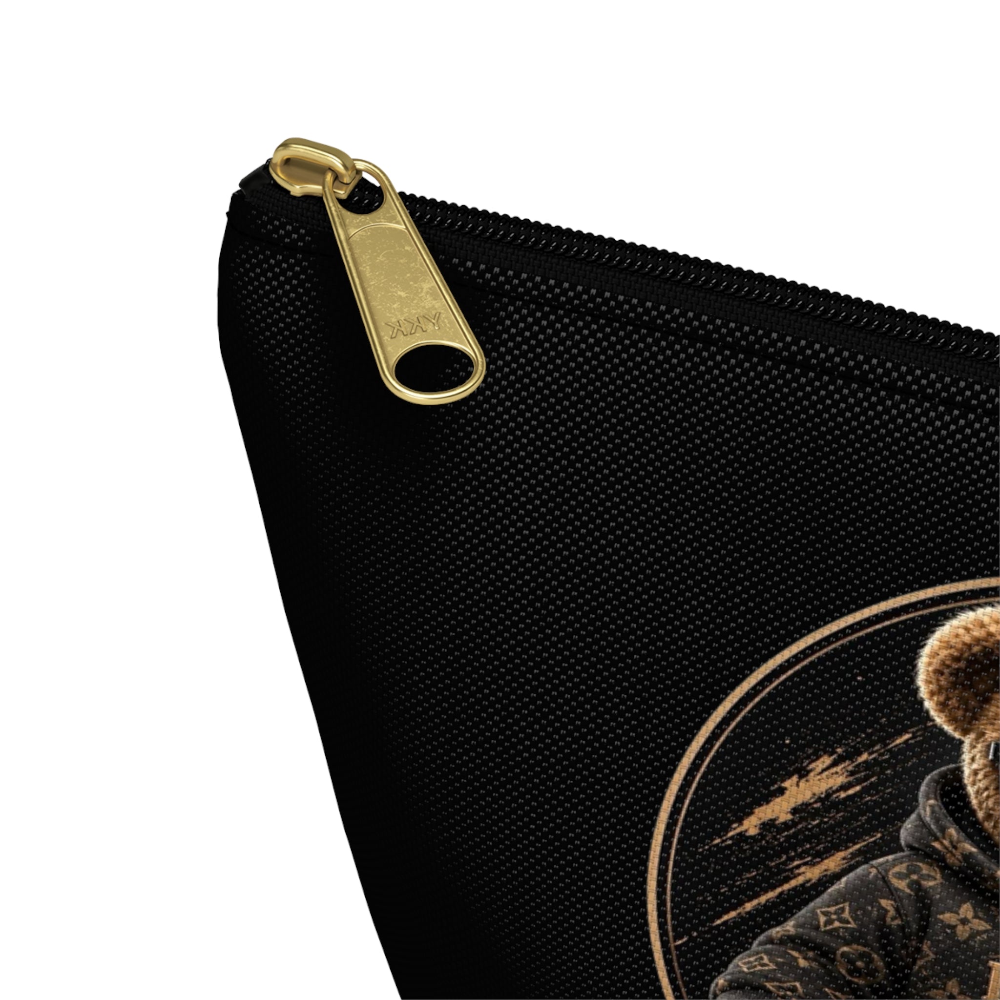 Teddy Bear Accessory Pouch - 'Pas På Snipe' Graphic Cosmetic Bag