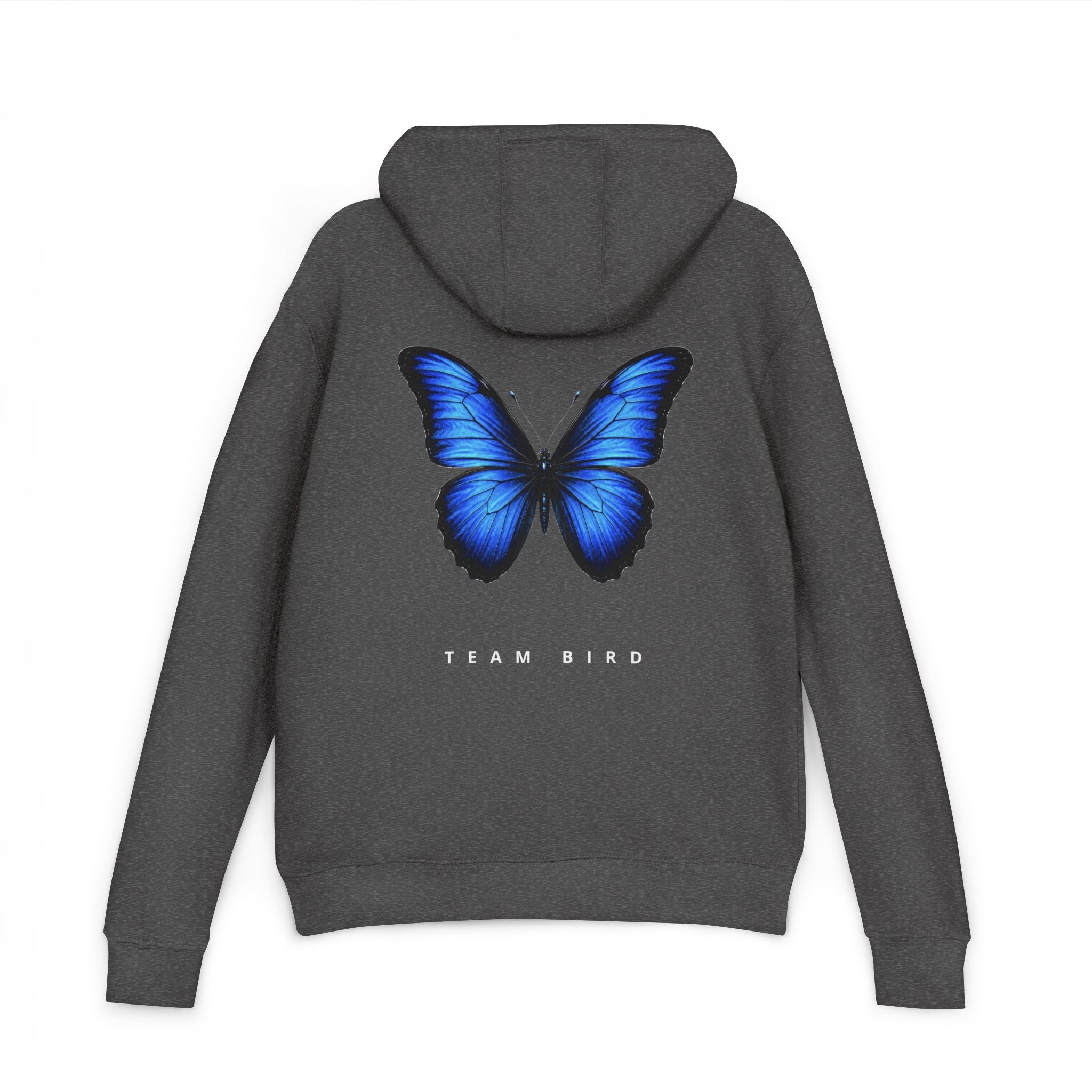 Butterfly Graphic Hoodie — "Team Bird" Blue Wing Pullover