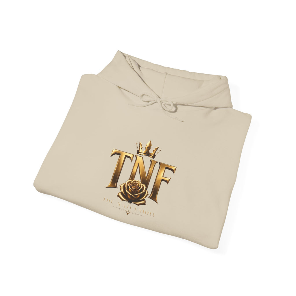 TNF Gold Rose Hoodie — Elegant Crown Logo Pullover