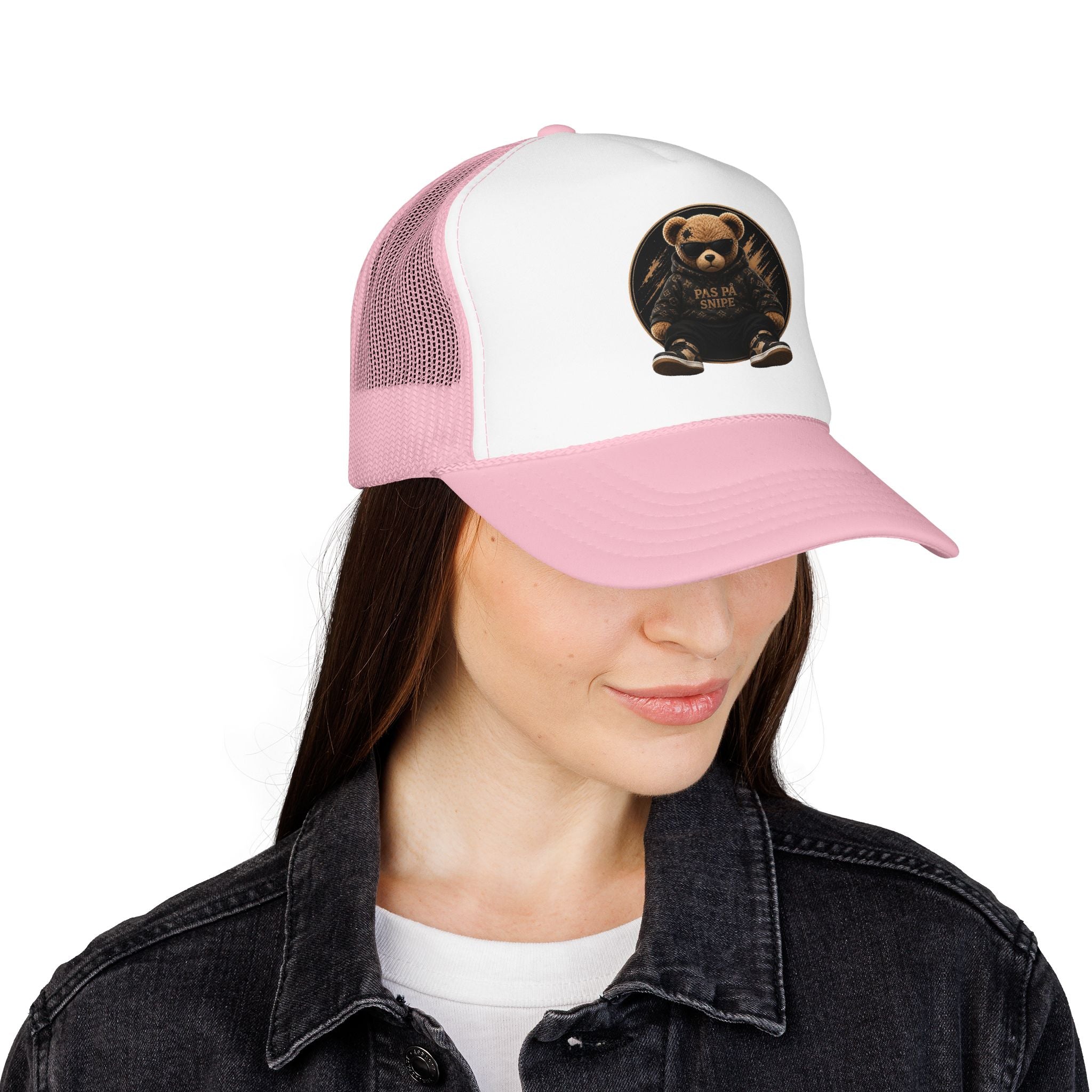 Teddy Bear Trucker Hat — Vintage "Pas de Panier" Patch Cap