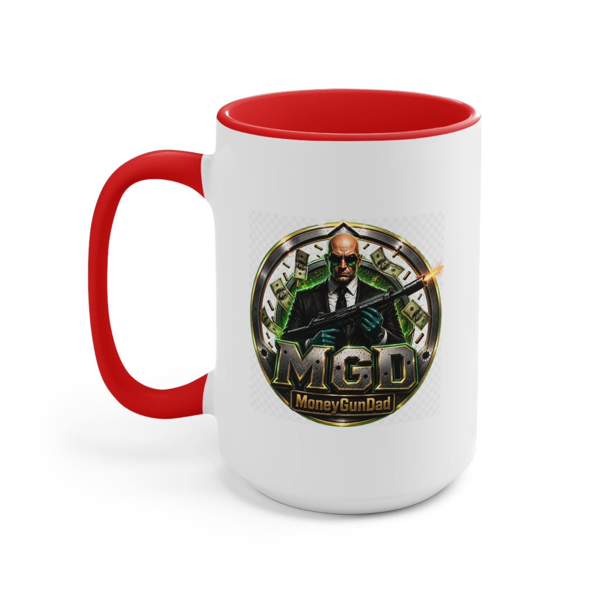 MoneyGunDad Accent Mug — Gamer/Streamer Logo Coffee Cup