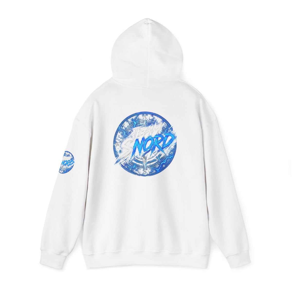 Nord Globe Hoodie — Blue Vintage Graphic Hooded Sweatshirt