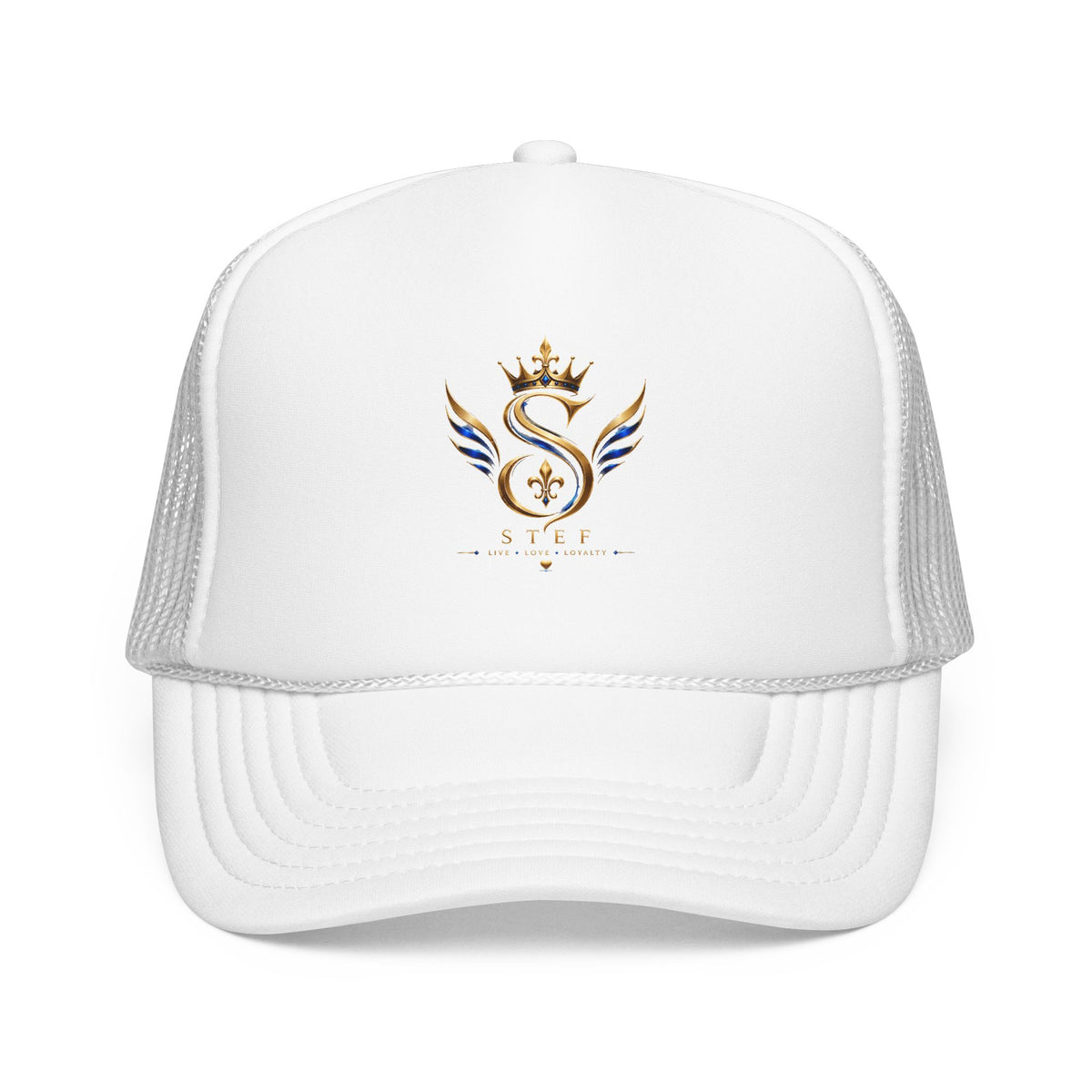 Embroidered Royal S Crest Trucker Hat – Gold Crown & Wings Foam Cap