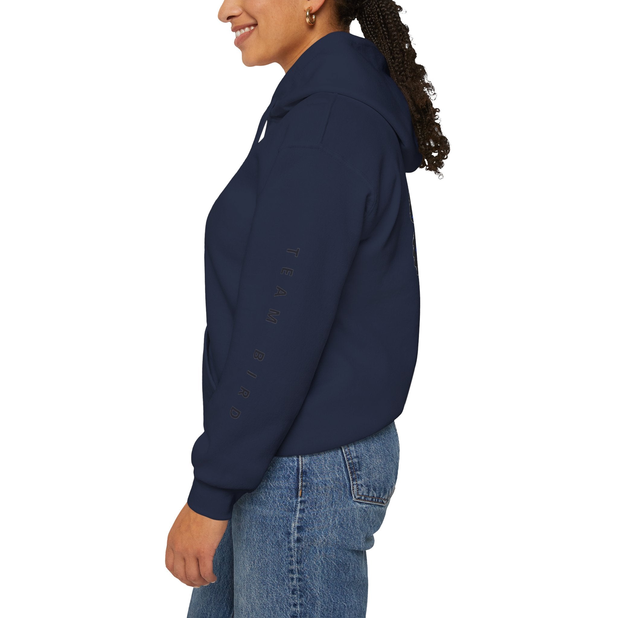 Butterfly Hoodie — "Team Bird" Blue Butterfly Graphic Hooded Sweatshirt