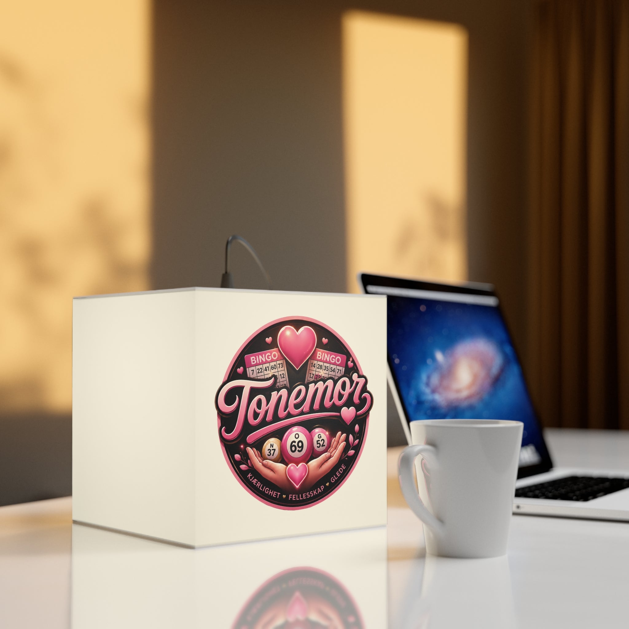 Light Cube Lamp — Tonemor Pink Bingo Heart Accent Lamp