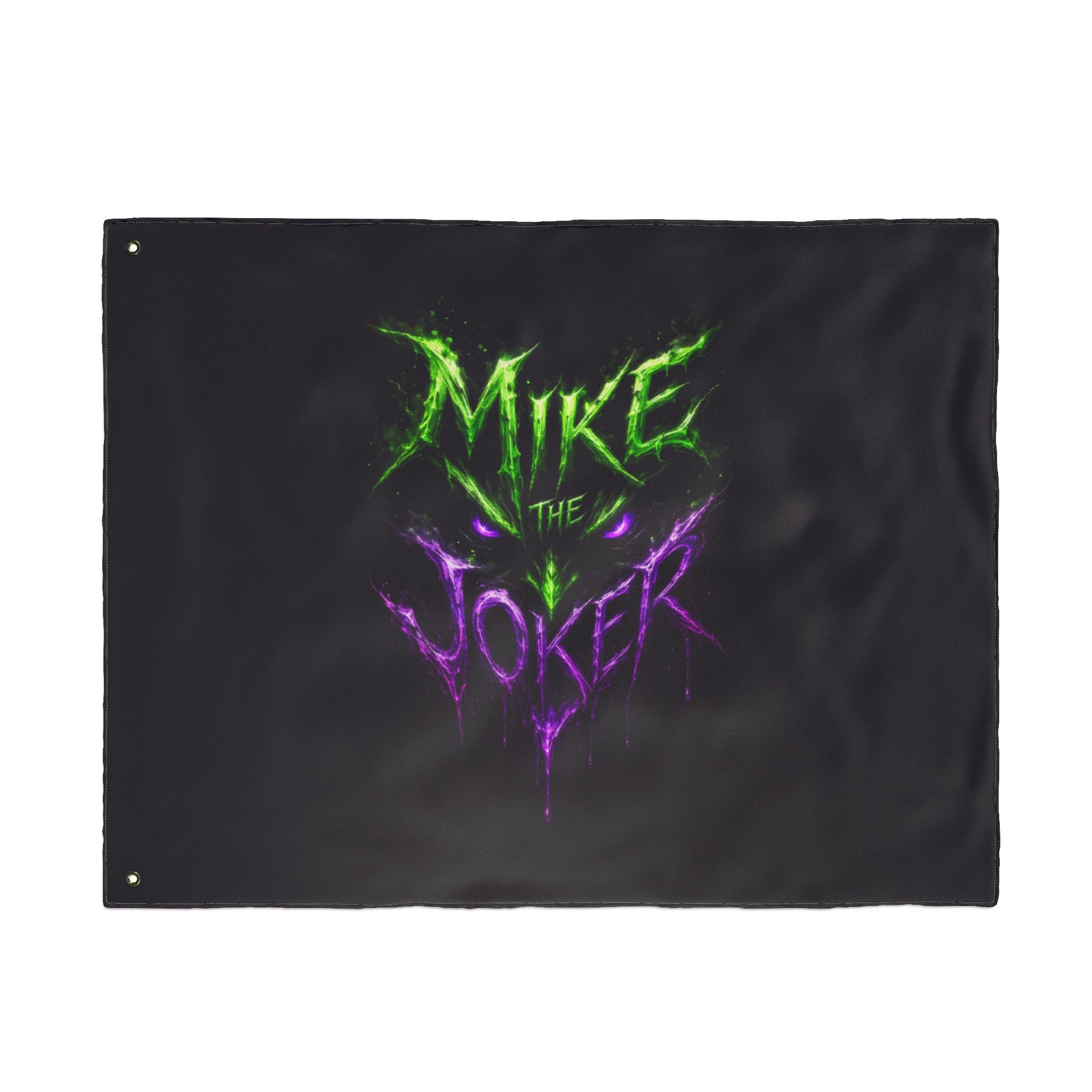 Double-Sided Flag – "Mike the Joker" Neon Horror Design