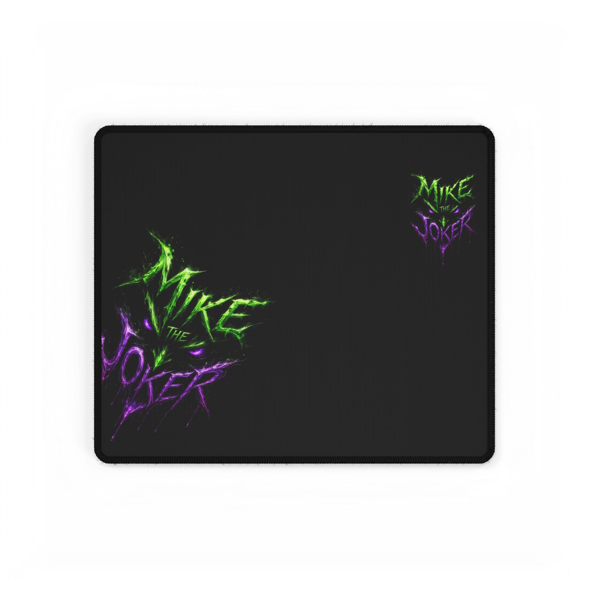 Mike the Joker Neon Desk Mat — Gamer Desk Pad with Green & Purple Graffiti