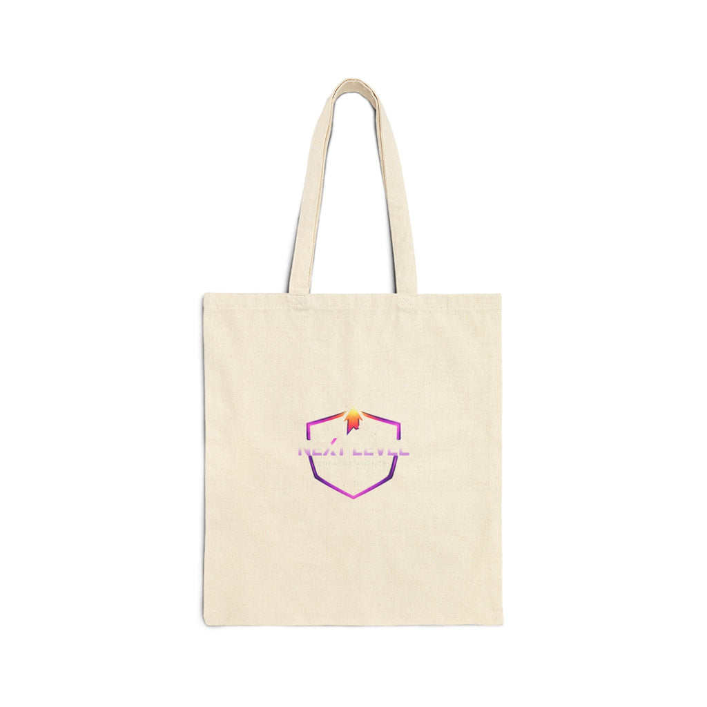 Next Level Tote Bag — Minimal Hexagon Logo with Sunset Accent