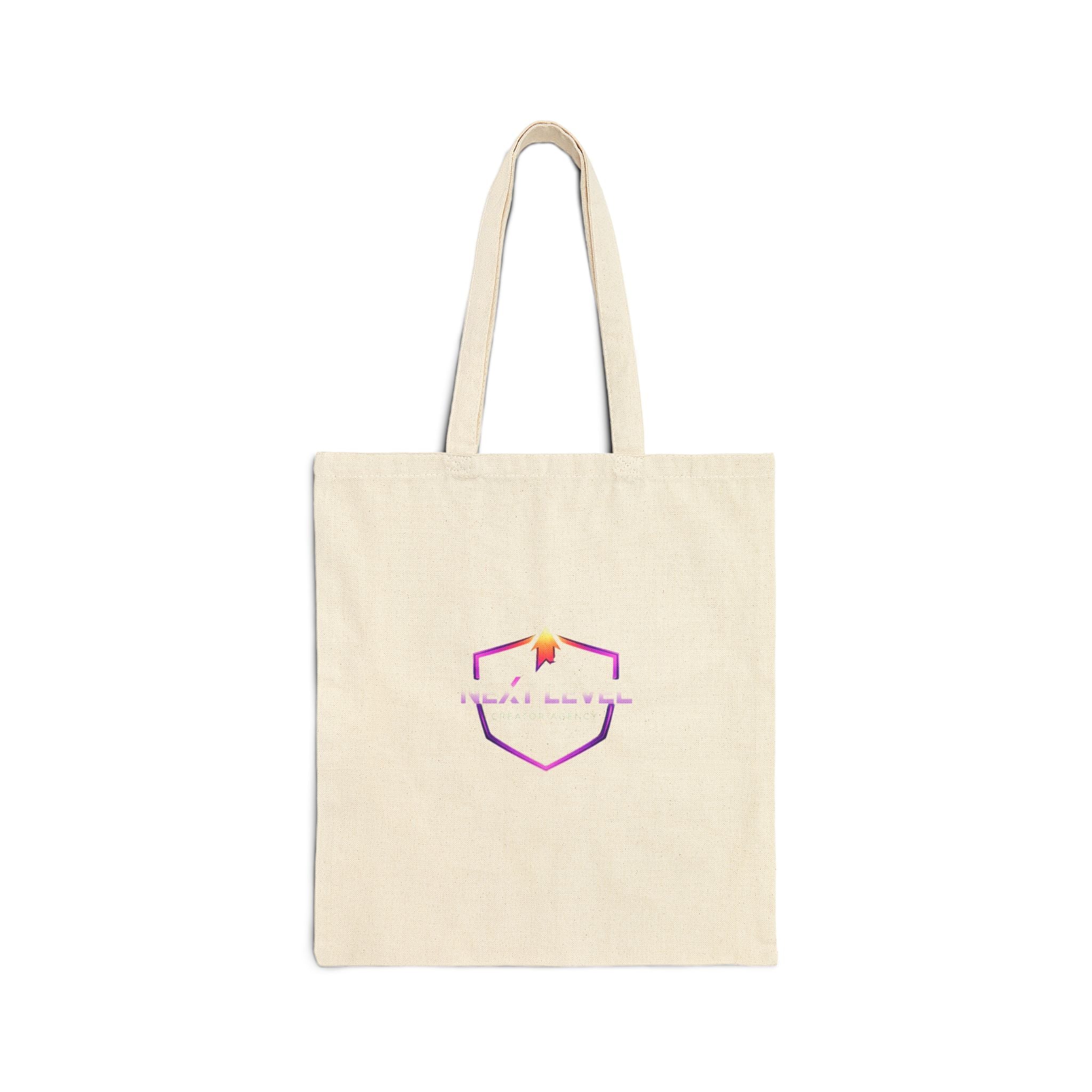 Next Level Tote Bag — Minimal Hexagon Logo with Sunset Accent
