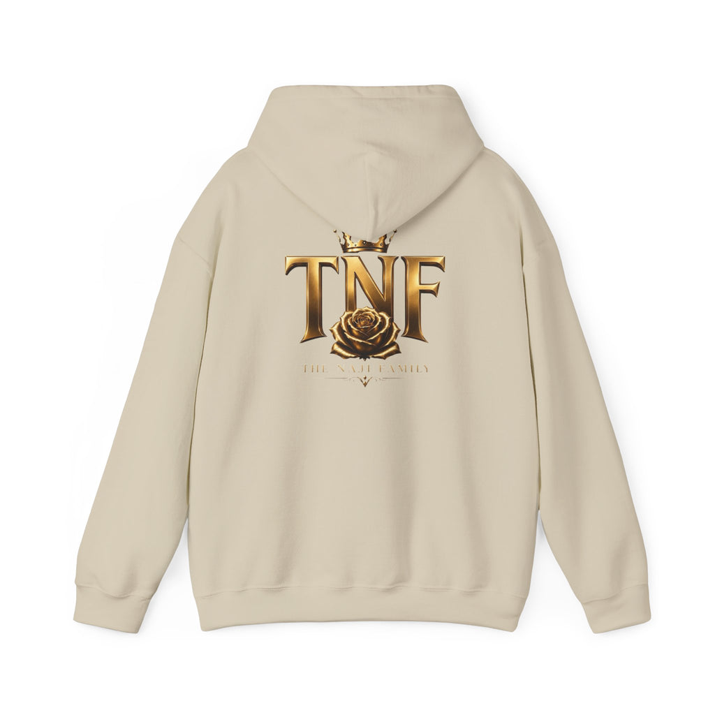TNF Gold Rose Hoodie — Elegant Crown Logo Pullover