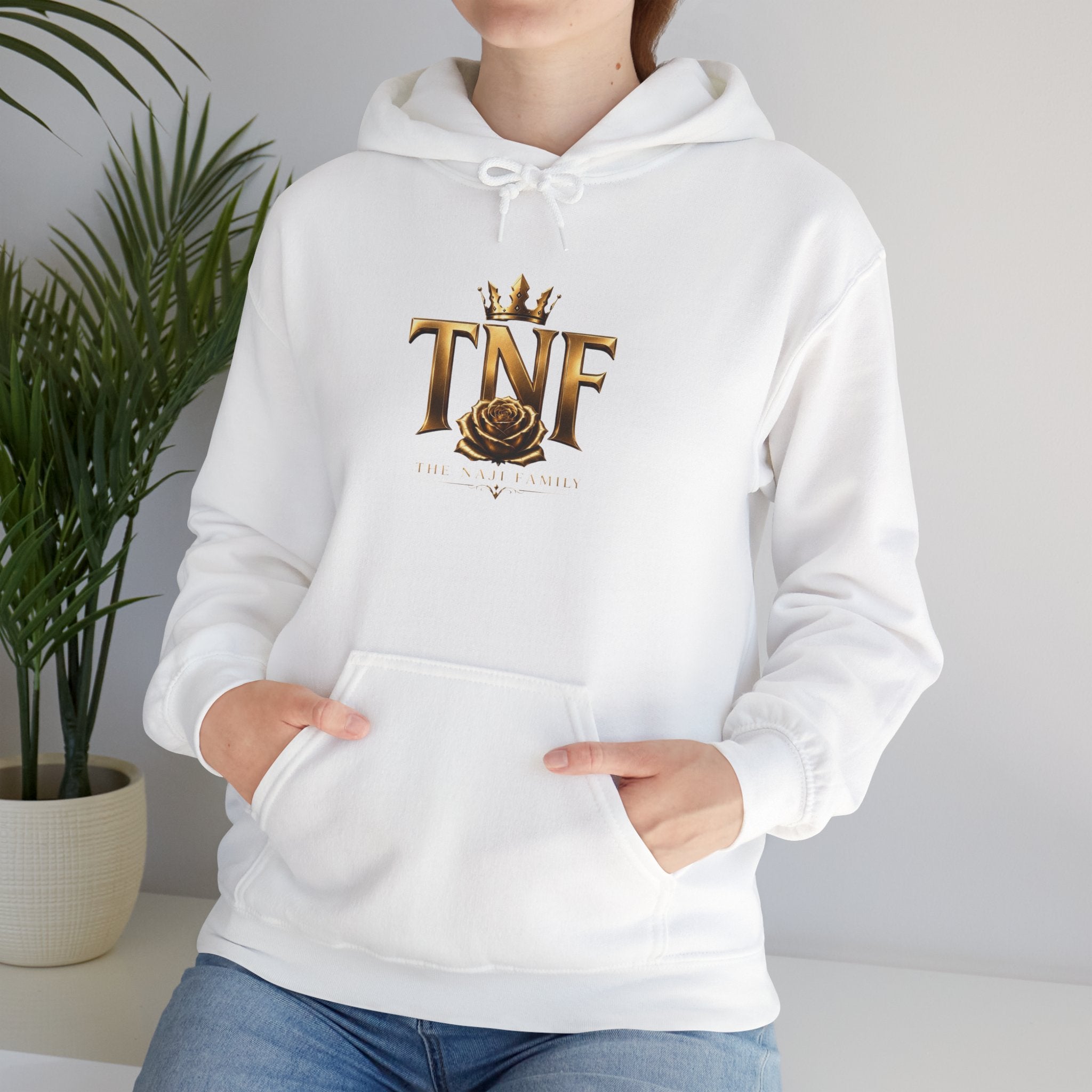 TNF Gold Rose Hoodie — Elegant Crown Logo Pullover