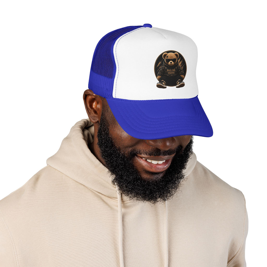 Teddy Bear Trucker Hat — Vintage "Pas de Panier" Patch Cap