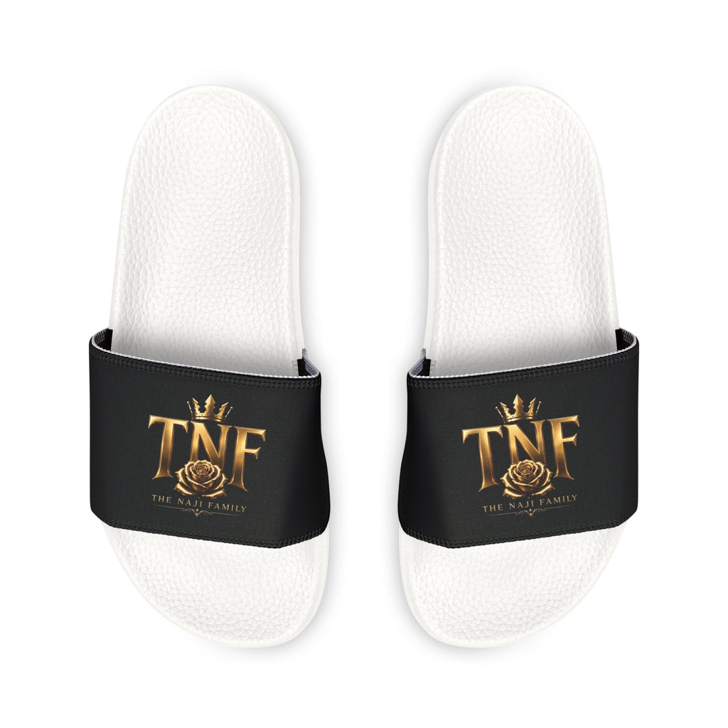 Slide Sandals — Black Gold Logo Removable-Strap Slides