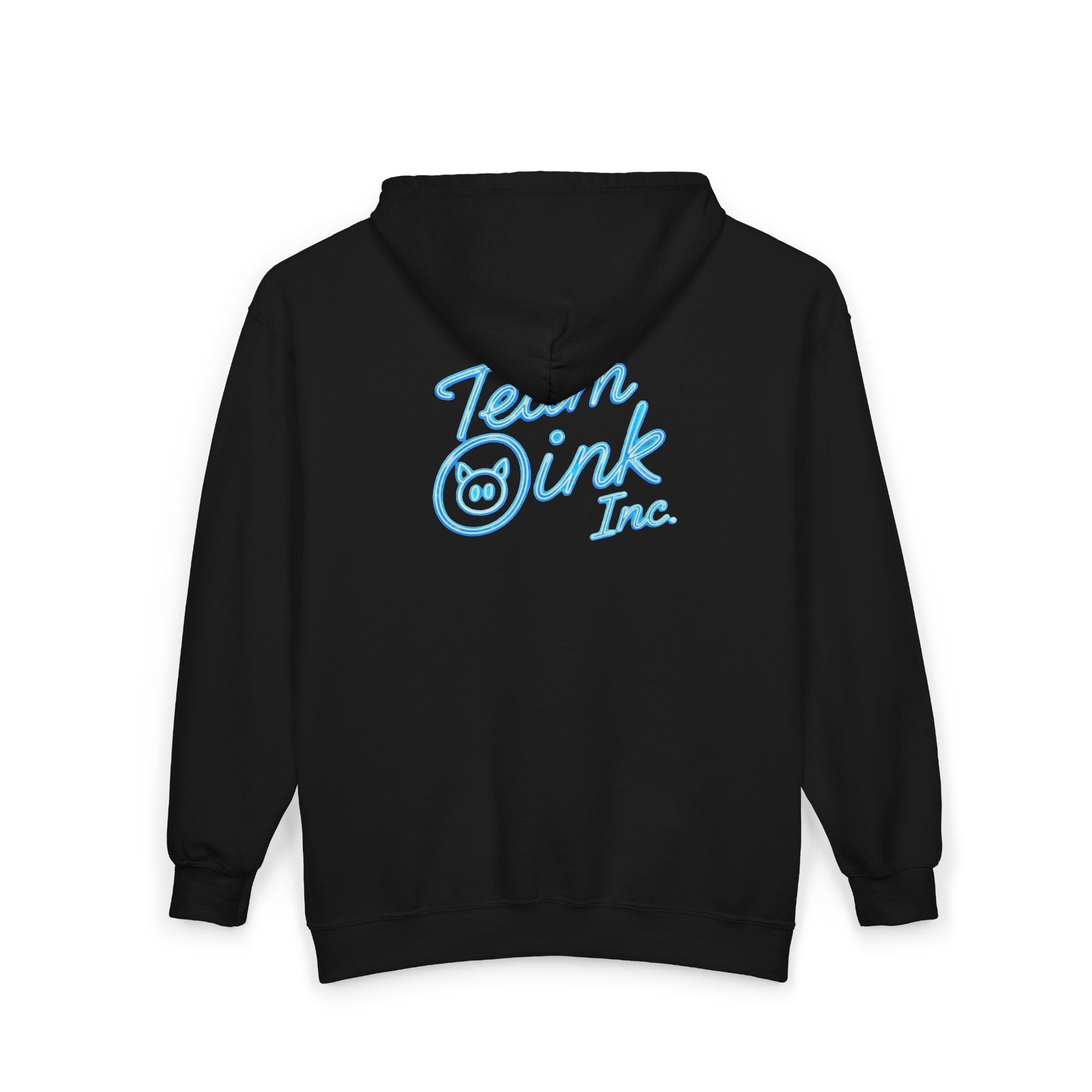 Team Ink Inc. Full-Zip Hoodie — Retro Script Logo Zip-Up Sweatshirt