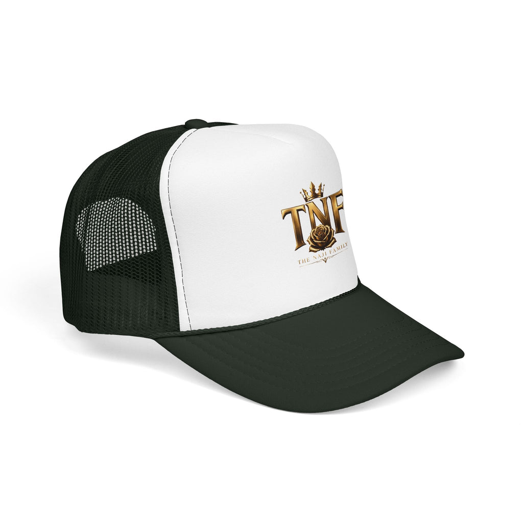 TNF Gold Rose Trucker Hat — The Dark Family Logo Foam Cap