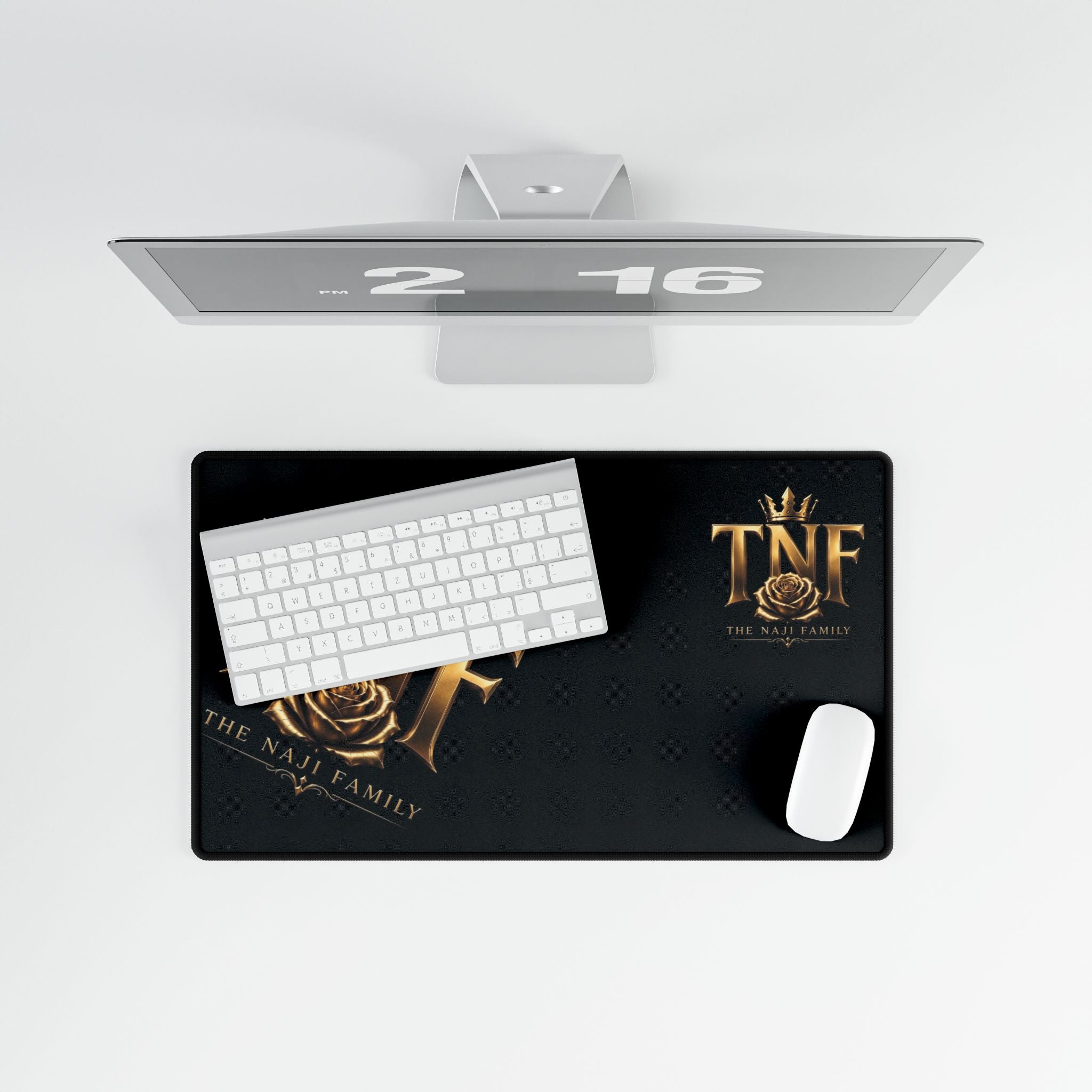 TNF Gold Crest Desk Mat — Large Gaming & Office Mousepad (The Naif Family)